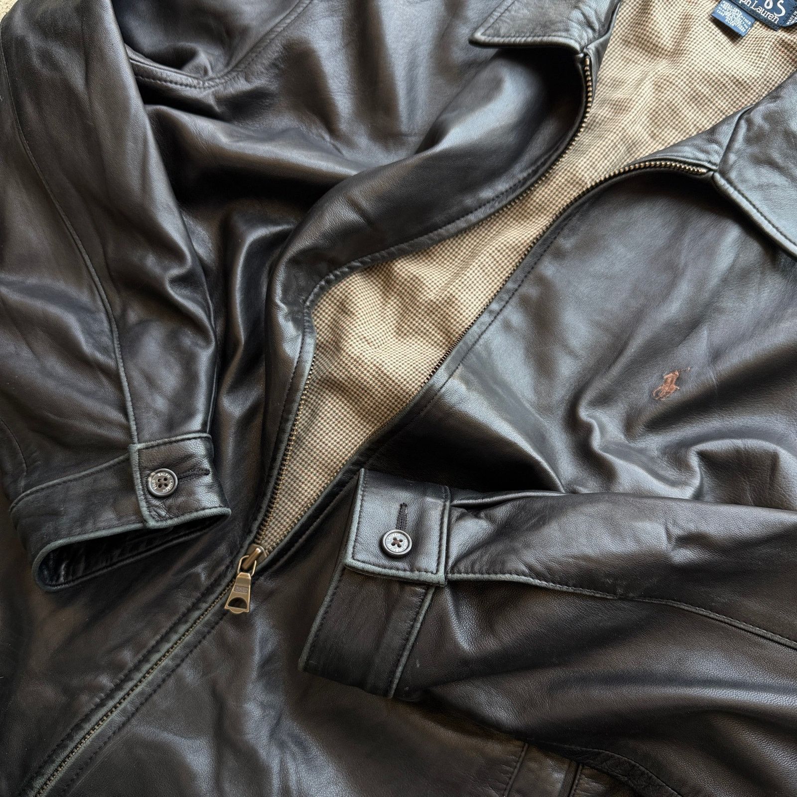Polo Ralph Lauren Vtg Polo Ralph Lauren Black full zip lined Leather Jacket XL Size US L / EU 52-54 / 3 - 4 Thumbnail