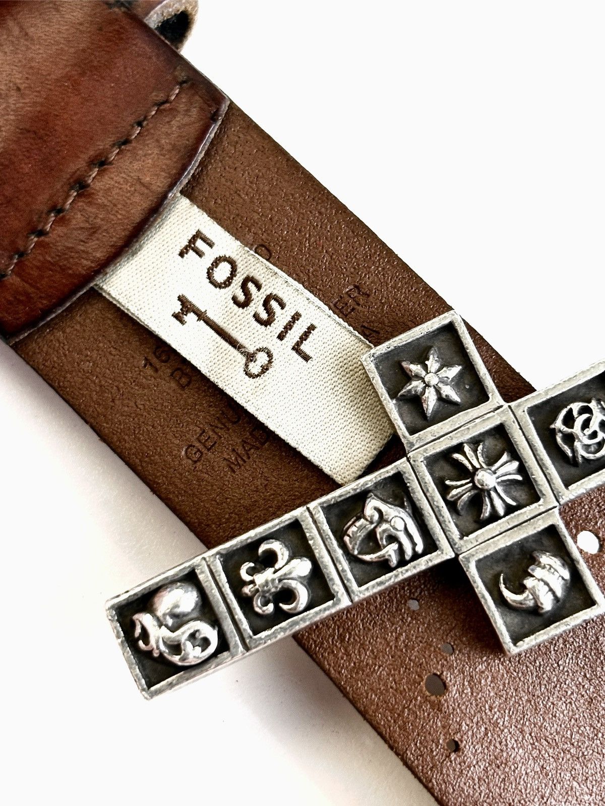 Fossil Fossil Patchwork Leather Belt Size ONE SIZE - 7 Thumbnail