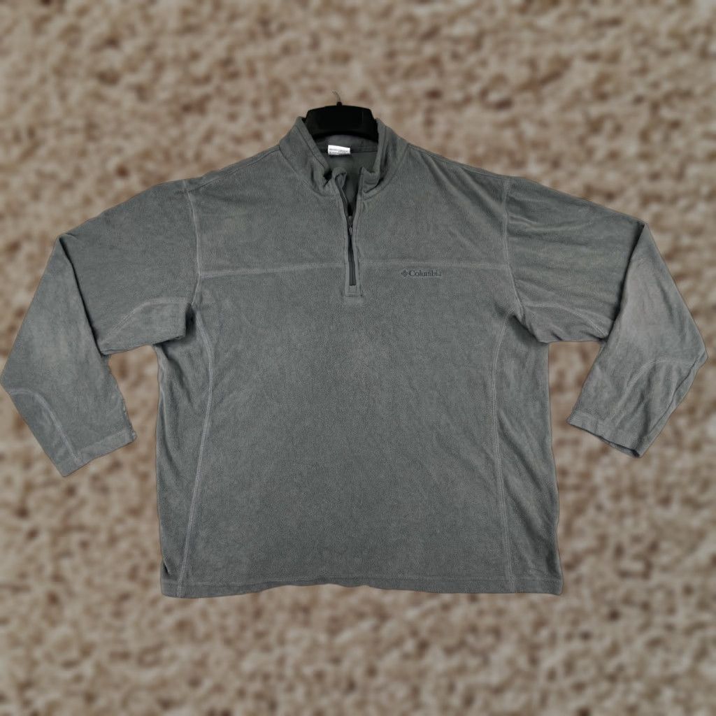 Vintage Columbia Mens Sweater 1/4 Zip Long Sleeve Gray Polyester Fleece Size US XL / EU 56 / 4 - 1 Thumbnail