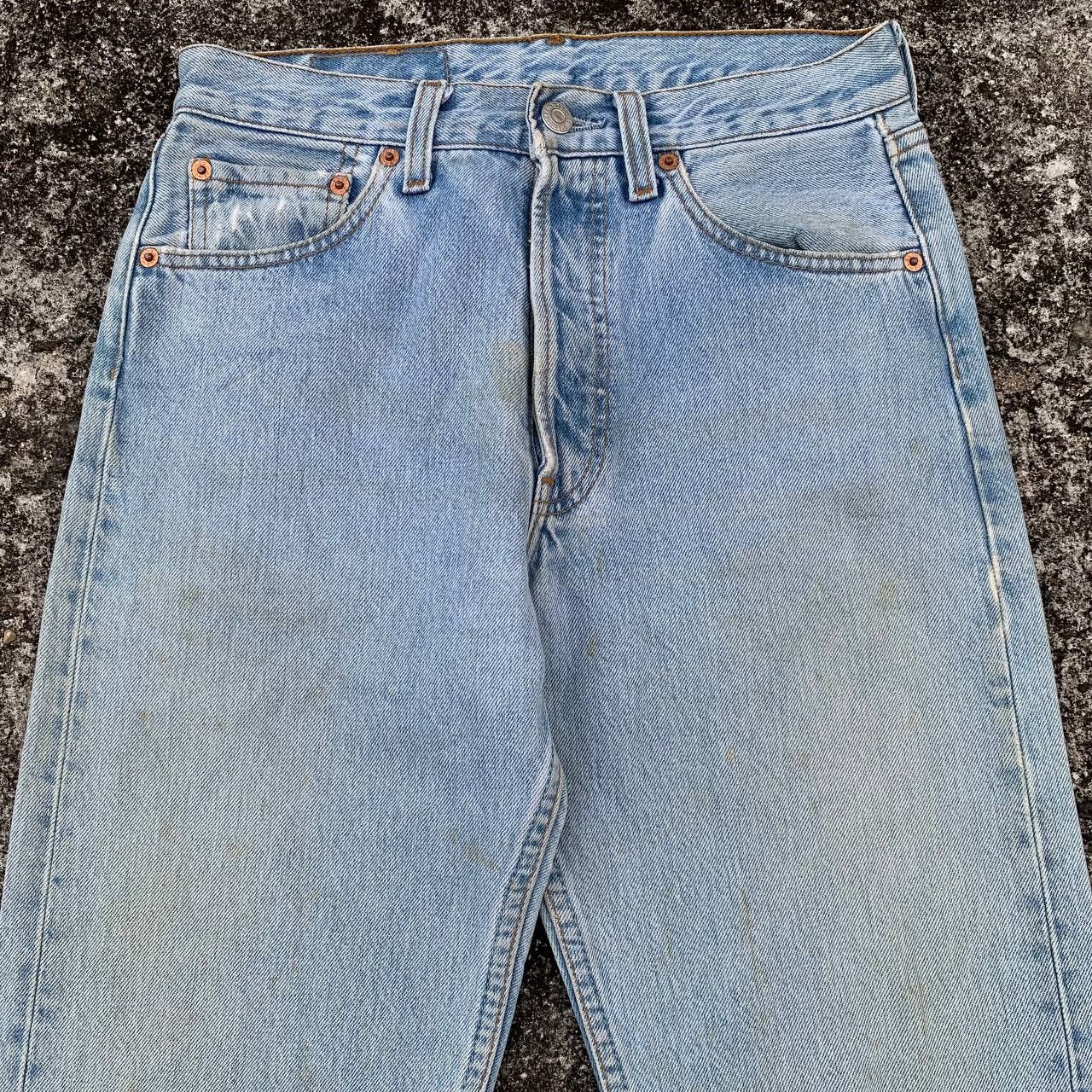 Levi's Vintage Clothing Vintage Levis 501 Fly Button Jeans Light Blue Wash Denim Size US 28 / EU 44 - 3 Thumbnail
