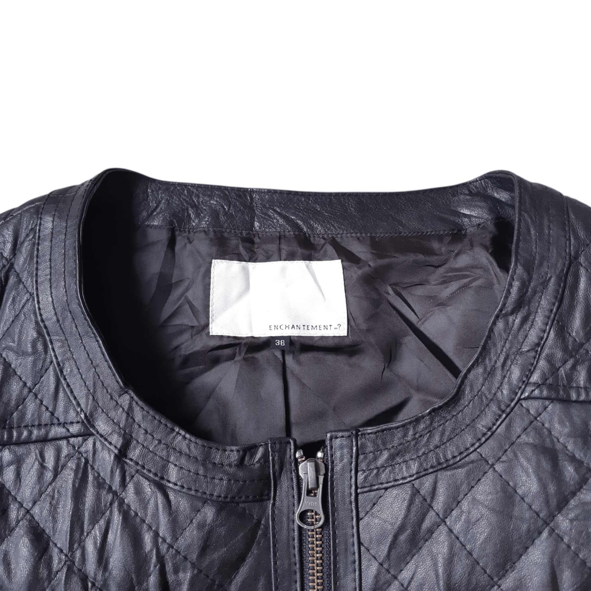 Enchantment Enchantement Japan Quilted Lambskin Leather Biker Jacket Size XS / US 0-2 / IT 36-38 - 3 Thumbnail