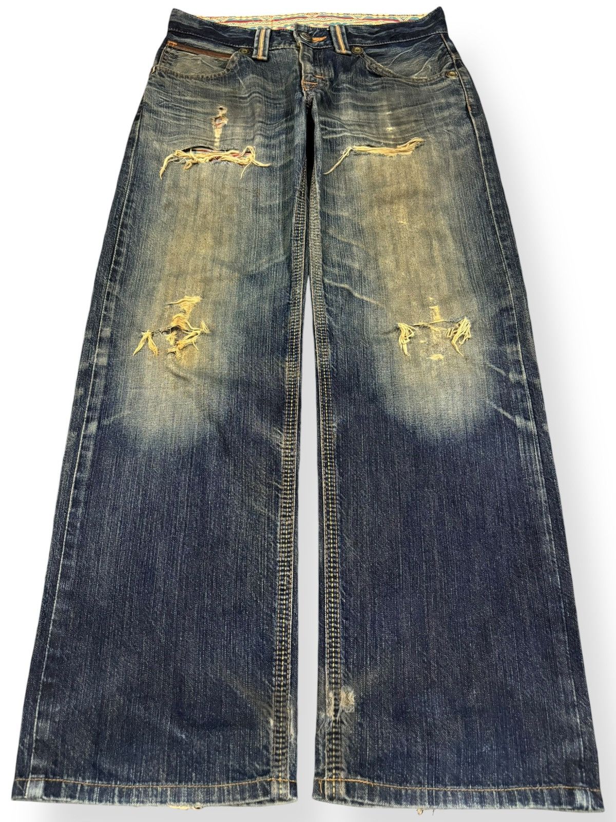 Edwin Vintage Edwin XV Mud Wash Baggy Distressed Grunge Jeans Size US 31 - 1 Thumbnail
