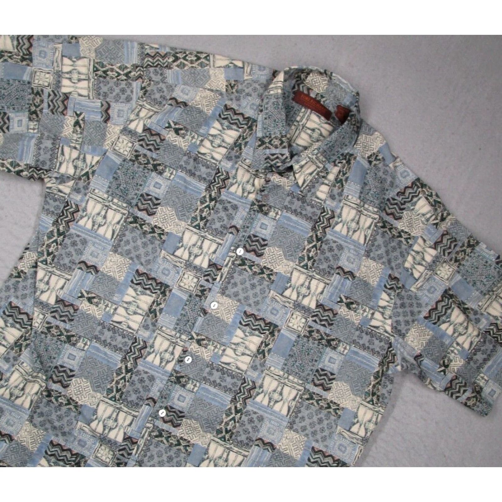 Tori Richard Tori Richard Mens XL Blue Short Sleeve Button Up Hawaiian Shirt Cotton Lawn Size US XL / EU 56 / 4 - 2 Thumbnail