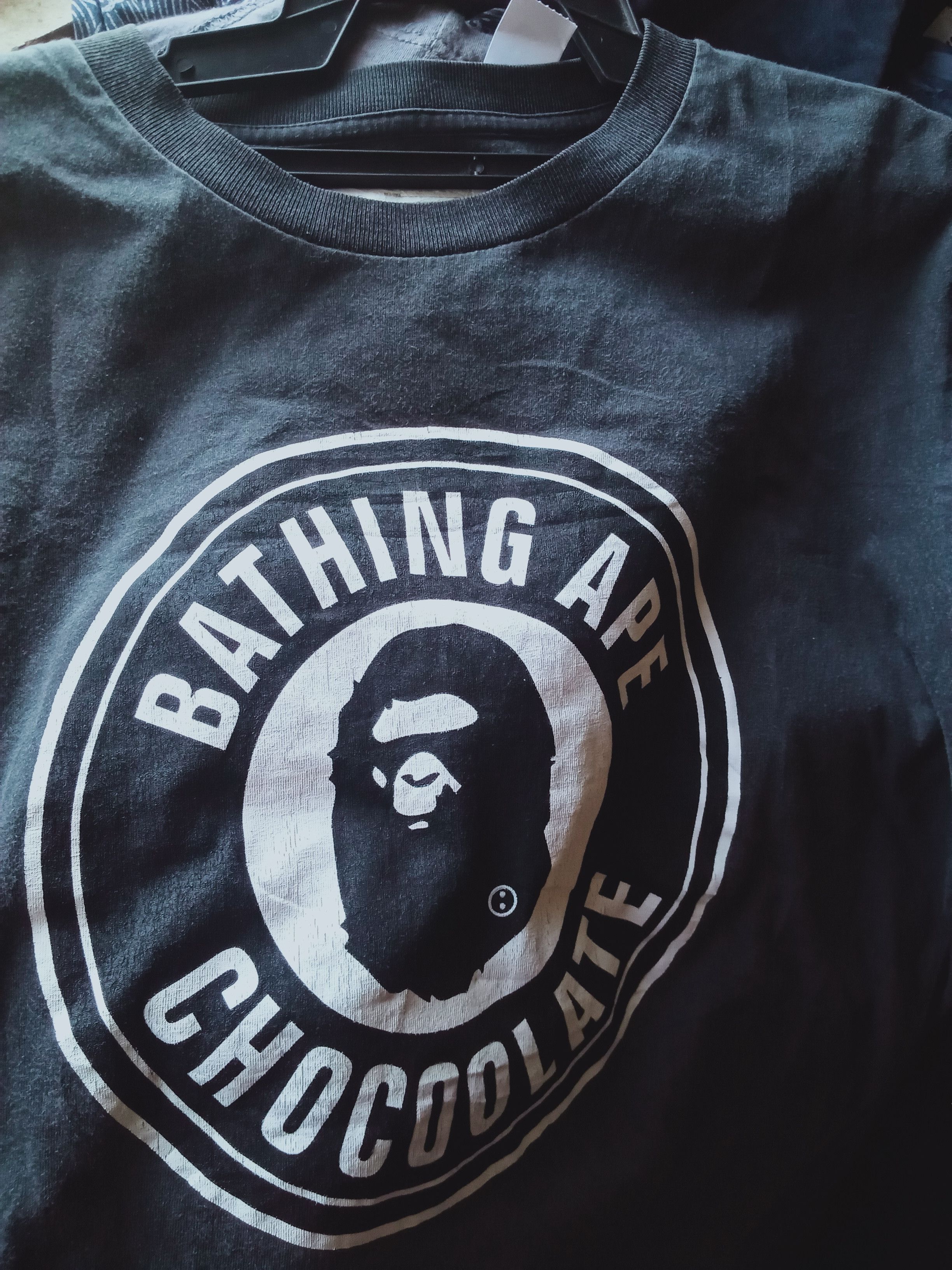 Japanese Brand Vintage Bathing Ape Bape x Chocolate Tee Faded Black Size US M / EU 48-50 / 2 - 1 Thumbnail
