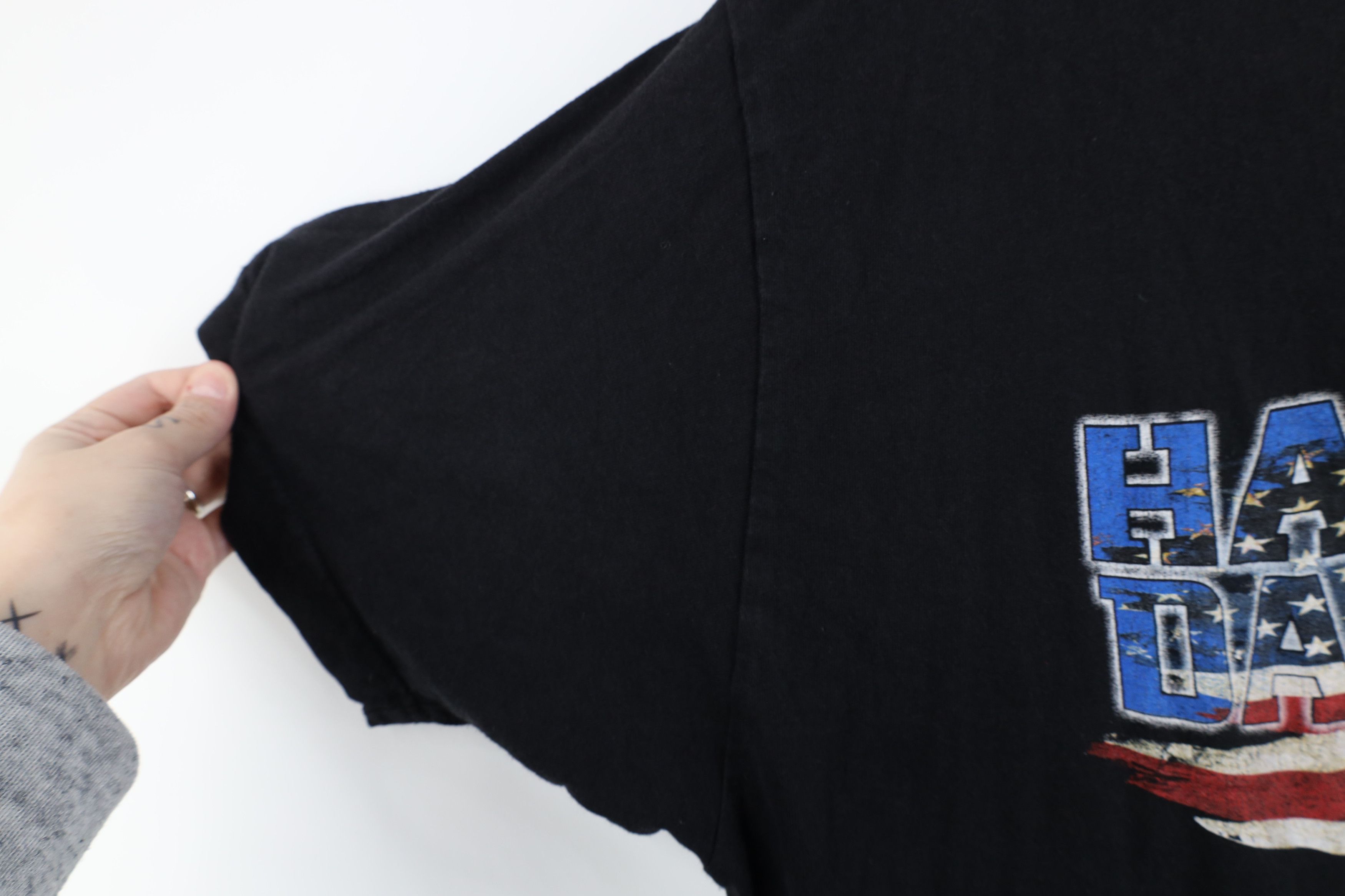 Harley Davidson × Vintage Y2K Harley Davidson Big Logo USA Flag Short Sleeve T-Shirt Size US XXL / EU 58 / 5 - 5 Thumbnail