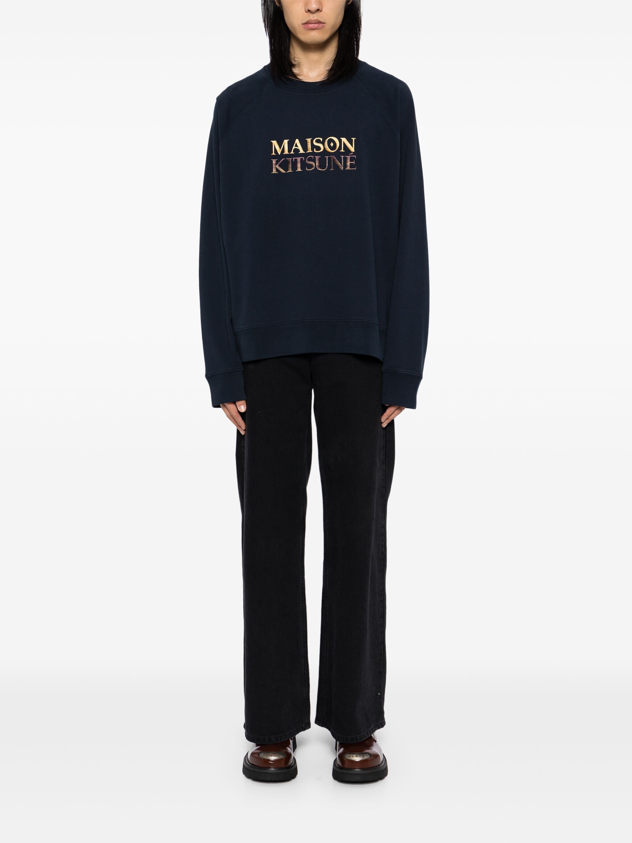 Maison Kitsune o1s22i1n1124 Oversized Sweatshirt in Blue Size US S / EU 44-46 / 1 - 2 Thumbnail