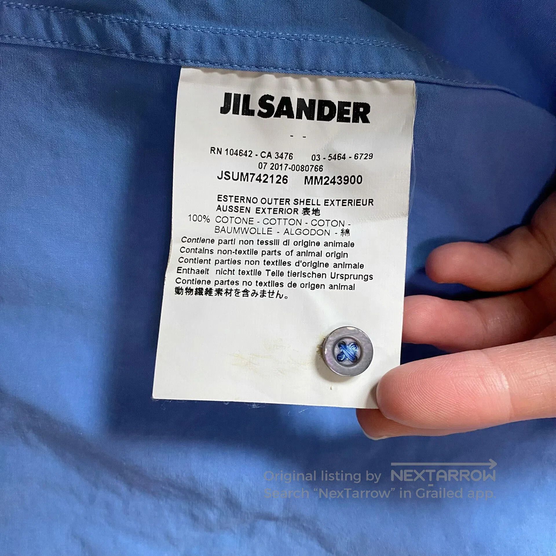 Jil Sander blue short sleeve utility shirt. Size US S / EU 44-46 / 1 - 6 Thumbnail