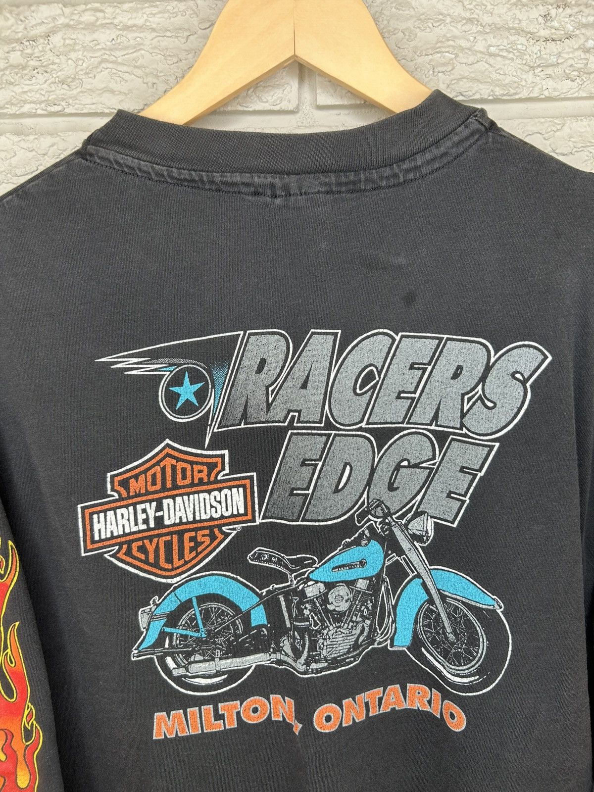 Harley Davidson RARE Vintage 80s Harley Davidson Flame Long Sleeve Shirt Size US L / EU 52-54 / 3 - 10 Thumbnail