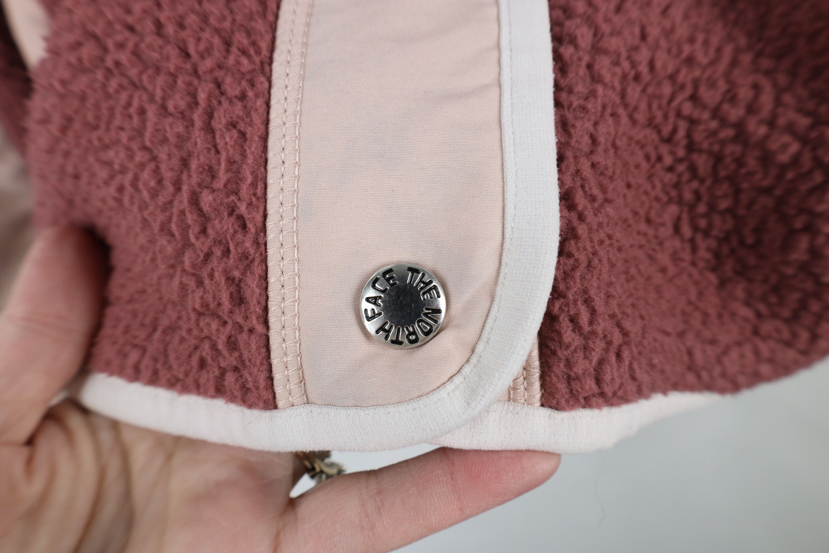 The North Face × Vintage The North Face Spell Deep Pile Fleece Full Zip Jacket Pink Size S / US 4 / IT 40 - 8 Thumbnail