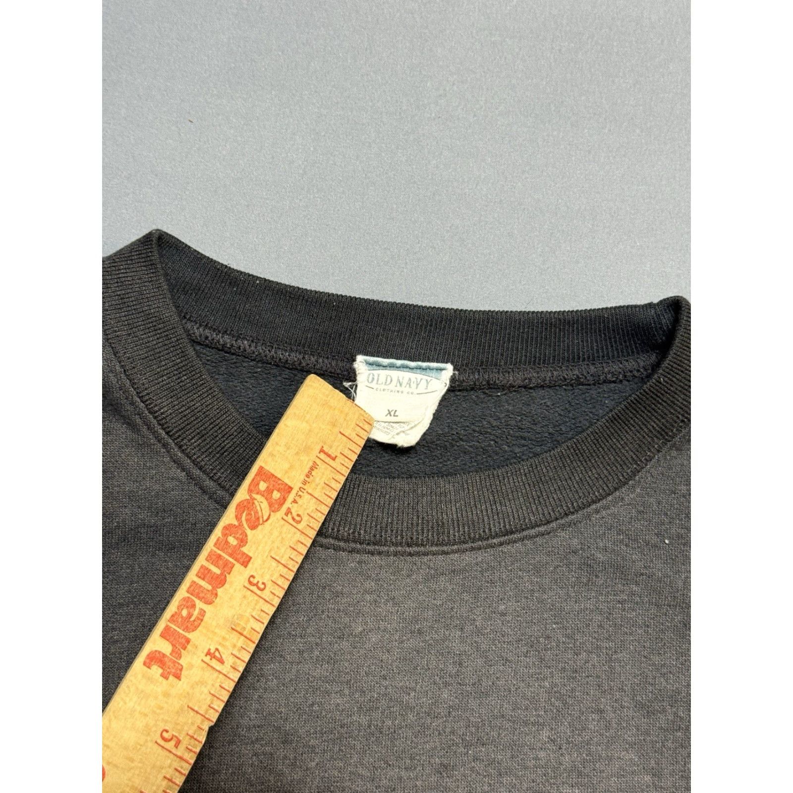 Old Navy VINTAGE Old Navy Sweatshirt Mens XL Black Gray Crewneck Grunge Thick Cotton Pullover Long Sleeve Solid 2000s Size US XL / EU 56 / 4 - 5 Thumbnail