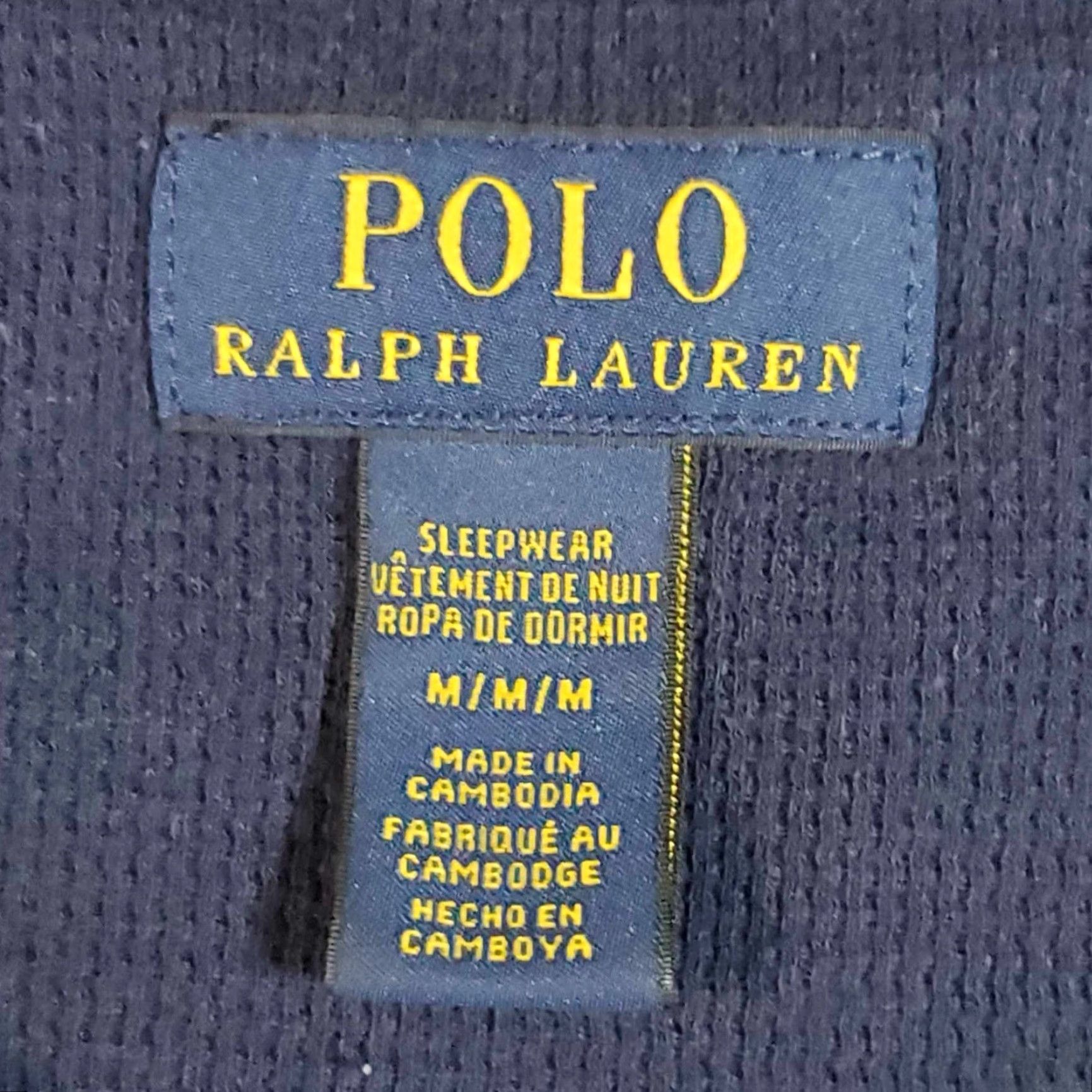 Polo Ralph Lauren Polo Ralph Lauren Men's Navy USA Flag Waffle Knit Thermal Crew-Neck Shirt M Size US M / EU 48-50 / 2 - 2 Thumbnail