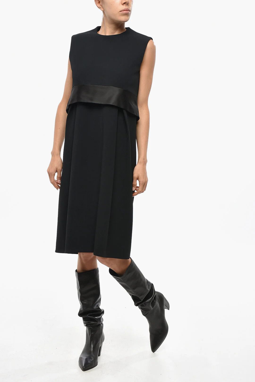 Celine og1mm0326 Sleeveless Midi Dress in Black Size M / US 6-8 / IT 42-44 - 1 Thumbnail