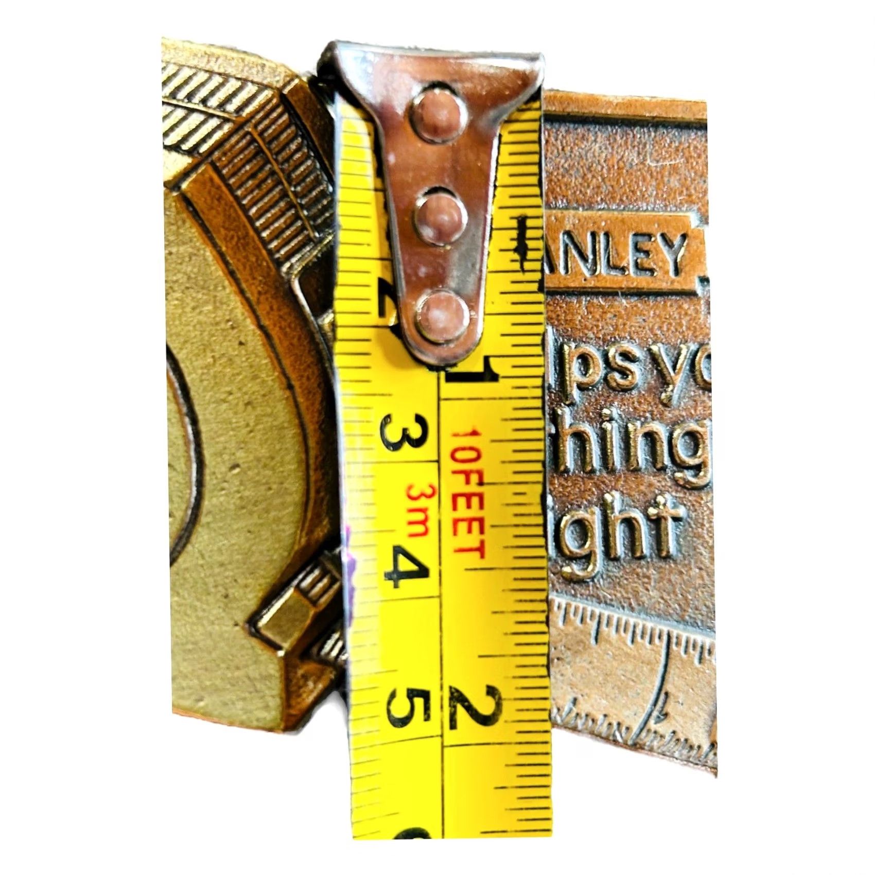 Vintage VINTAGE Stanley Tools Tape Measure Belt Buckle Size ONE SIZE - 7 Thumbnail