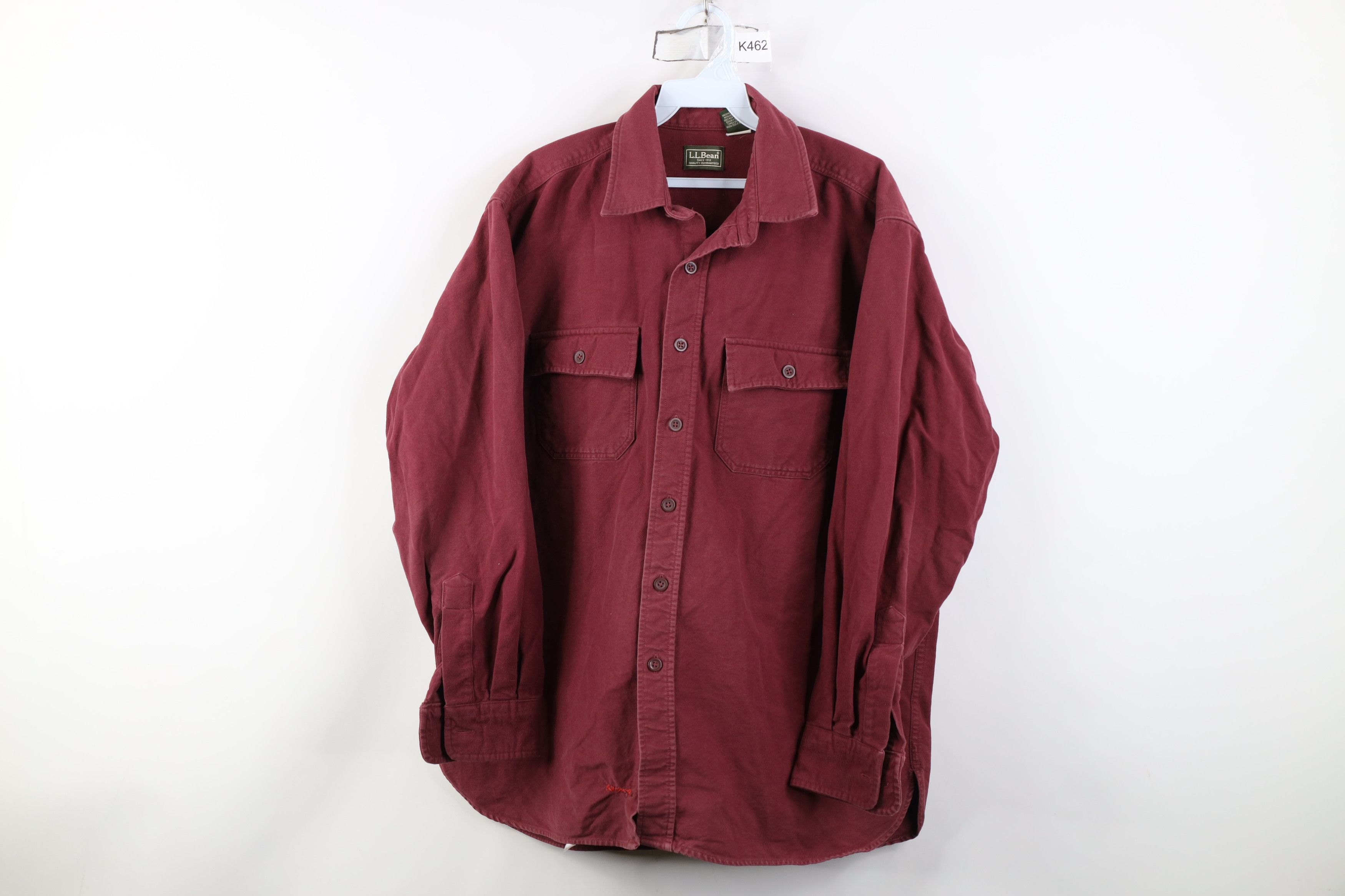L.L. Bean Vintage LL Bean Chamois Cloth Collared Button Shirt Red Size US L / EU 52-54 / 3 - 1 Thumbnail