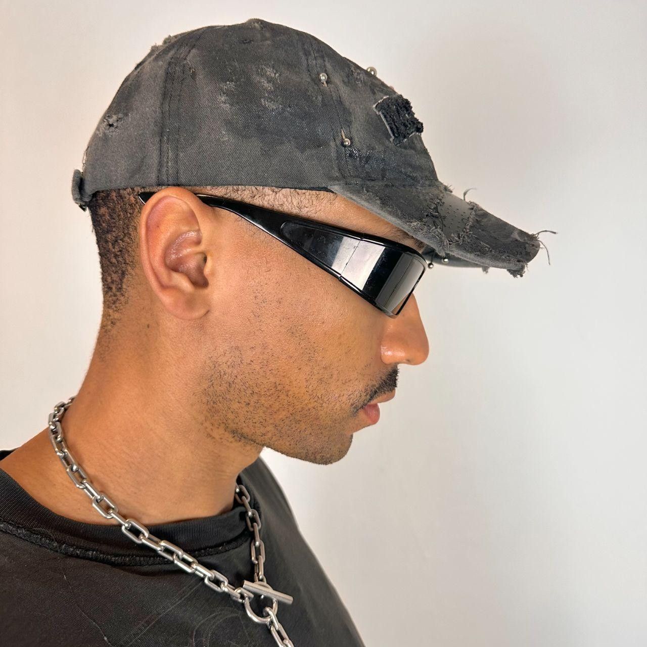 Other ASTROBOI* 'New York Grunge' Black Pierced Distressed Hat Size ONE SIZE - 6 Thumbnail