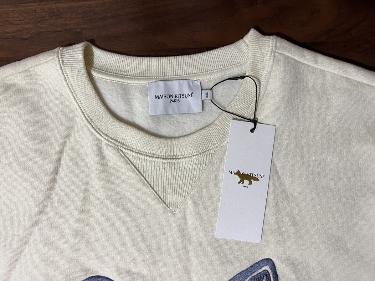 Maison Kitsune MAISON KITSUNÉ Big Fox Head Crewneck Sweatshirt in Ecru XXL Size US XXL / EU 58 / 5 - 4 Thumbnail