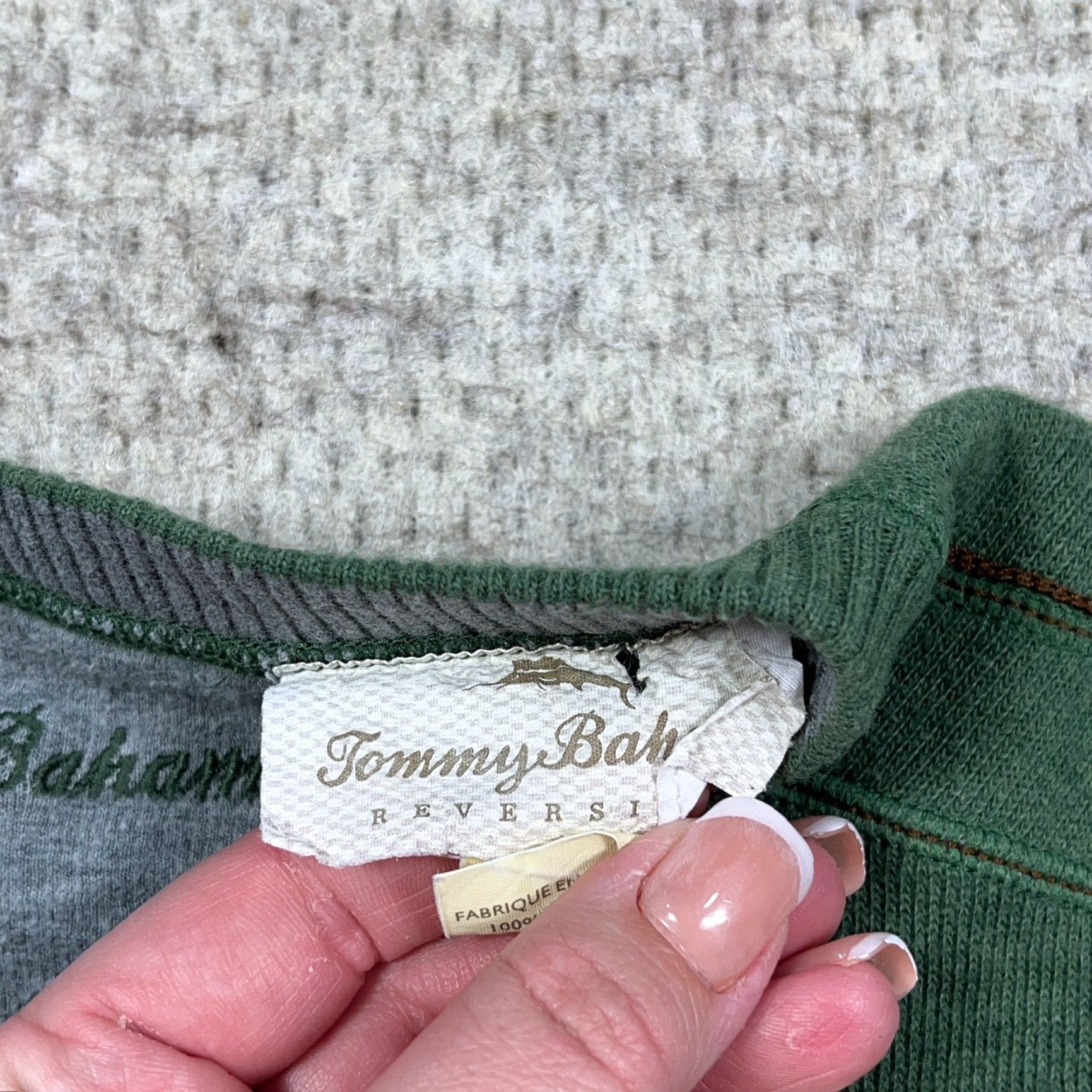 Tommy Bahama Tommy Bahama Sweater Men XL Green Gray Reversible V-Neck Pullover Shirt Knit Zipper Embroidered Logo Size US XL / EU 56 / 4 - 6 Thumbnail