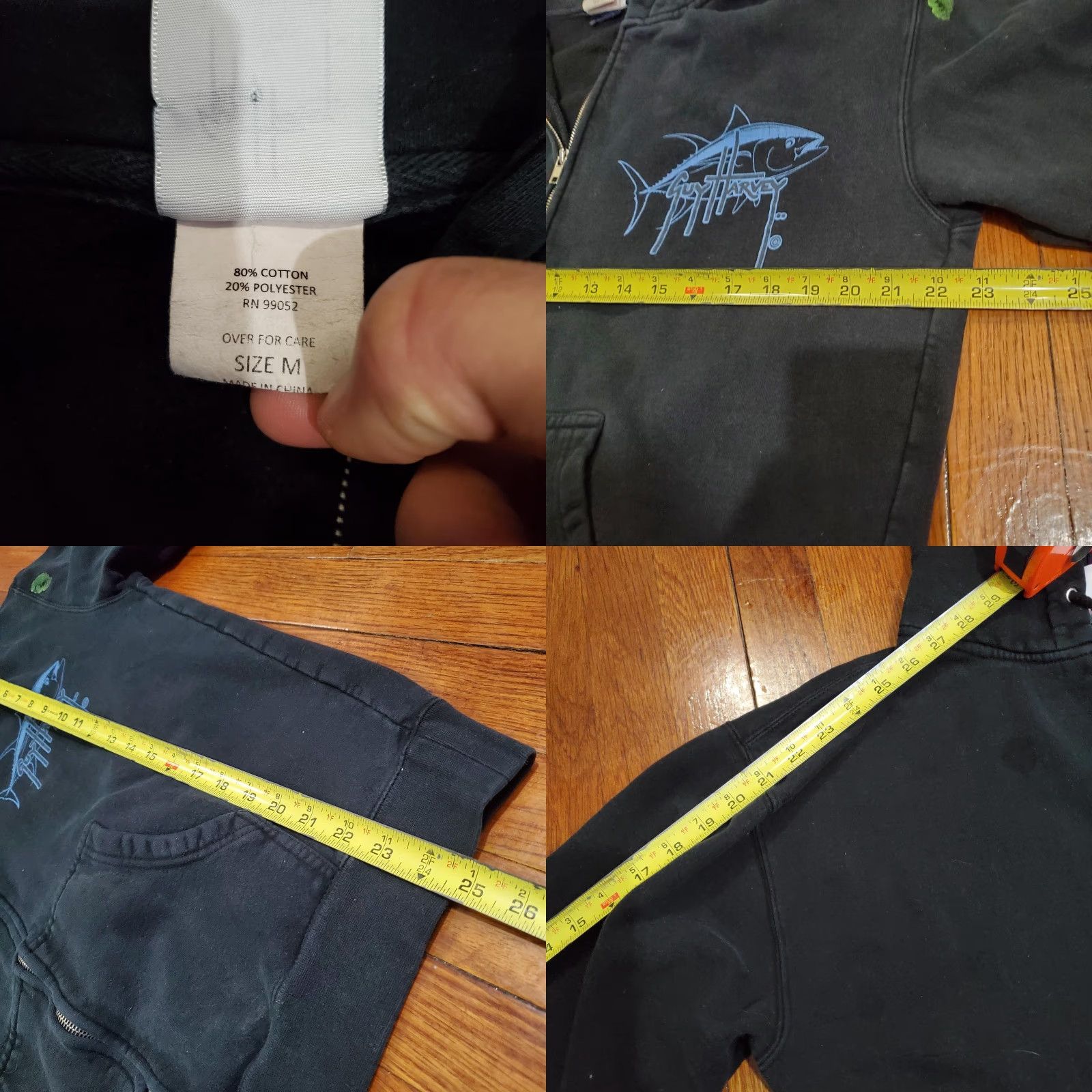 Guy Harvey Guy Harvey Hoodie Mens Medium Black Full Zip Back Graphic Tuna Fish Size US M / EU 48-50 / 2 - 9 Thumbnail