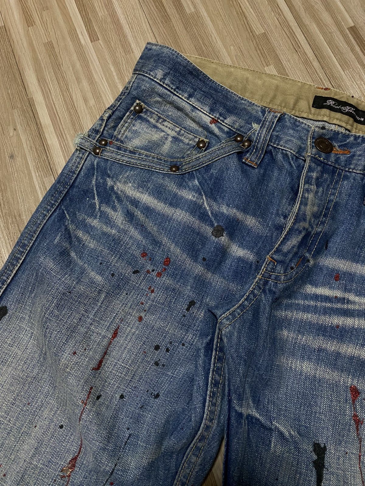Japanese Brand 💥JEANS SPLATTER PAINT SPLASHES💥 Size US 32 / EU 48 - 11 Thumbnail