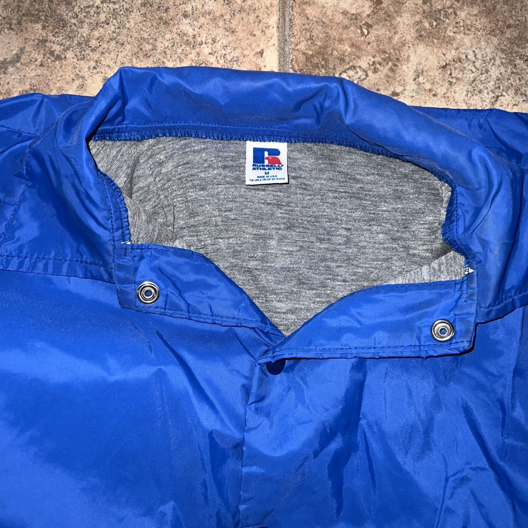 Russell Athletic VINTAGE Russell Athletic Jacket Mens M USA Made Blue Snap Button Size US M / EU 48-50 / 2 - 2 Thumbnail