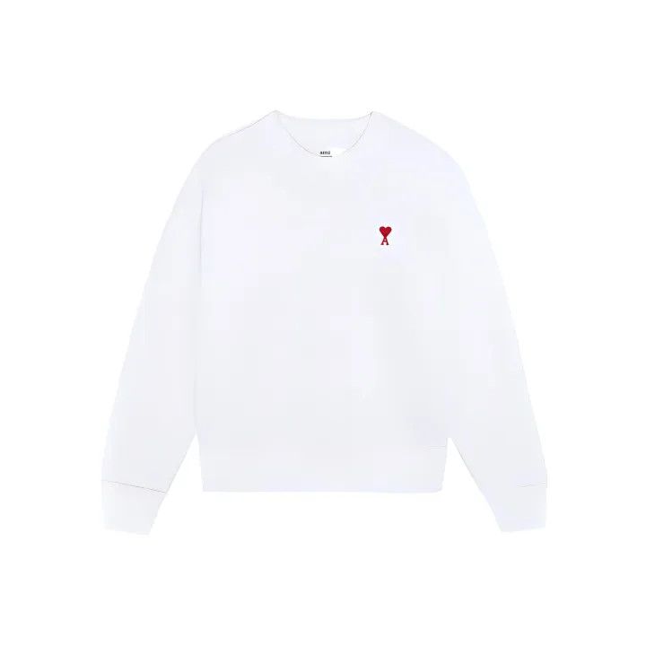 AMI AMIPARIS White Logo Embroidered Sweatshirt for Women 0079 Size XS / US 0-2 / IT 36-38 - 1 Thumbnail