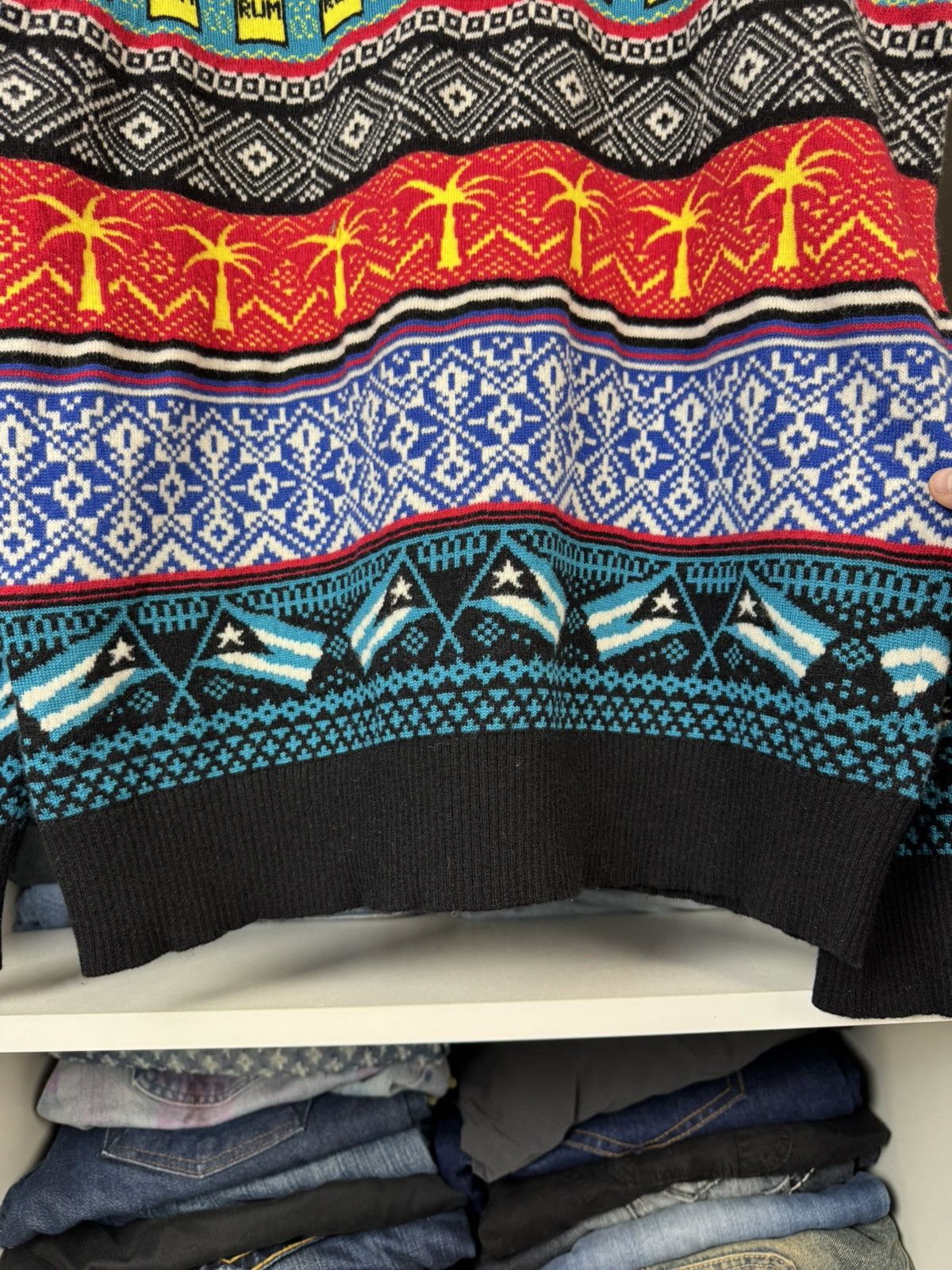 Diesel Diesel Rum Bottles & Tropical Palms Colorful Sweater Size US L / EU 52-54 / 3 - 23 Thumbnail