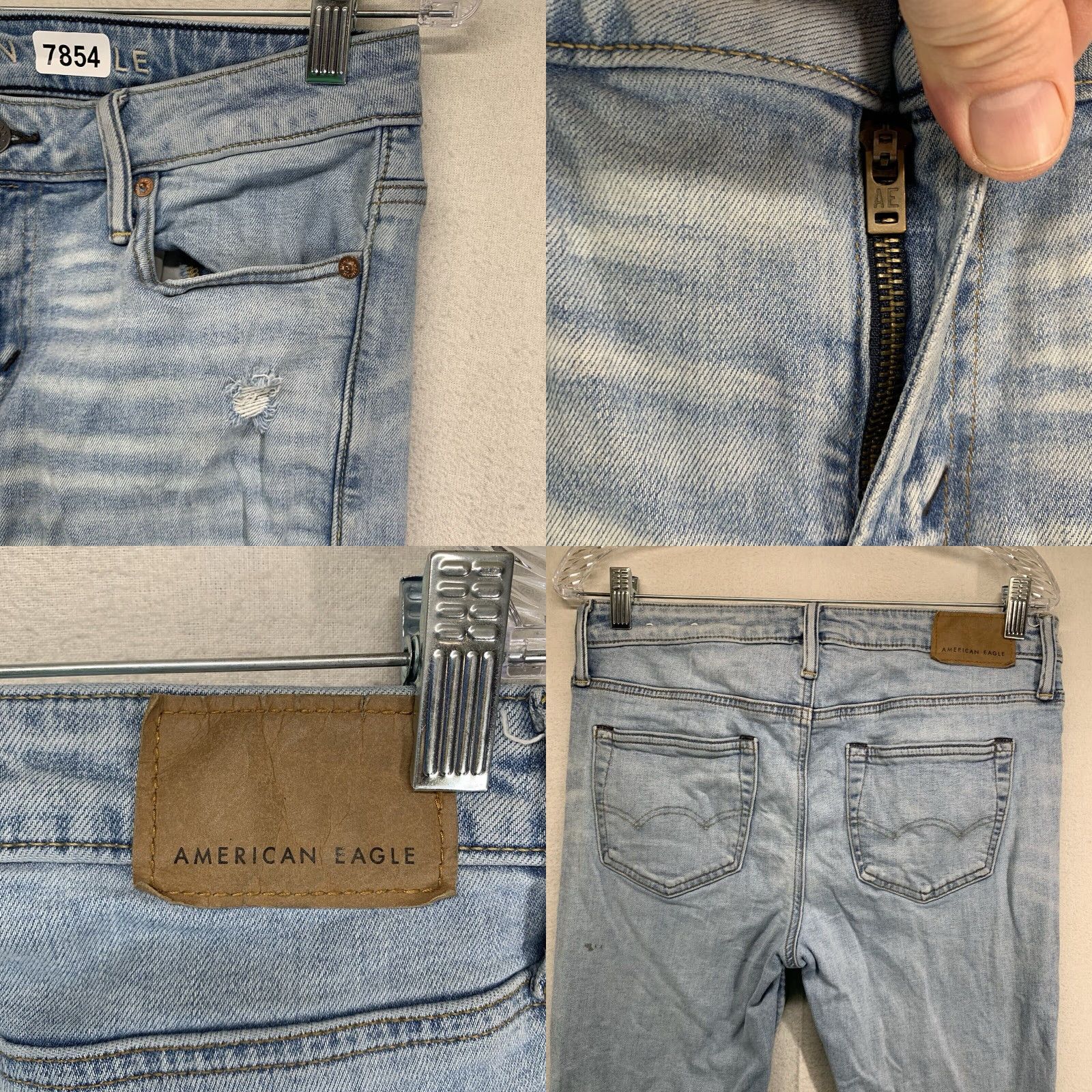 American Eagle Outfitters American Eagle Jeans Mens Blue 32x32 Airflex Slim Straight 5-Pocket Denim Size US 32 / EU 48 - 8 Thumbnail