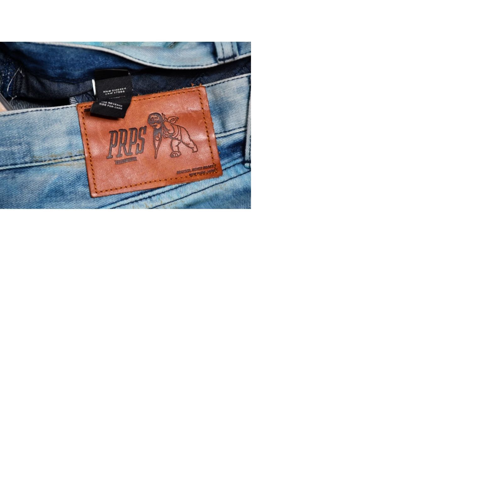 Prps PRPS Demon Jeans Slim Straight Distressed W32 Jeans Mens Slim Regular Blue 34 Inseam 100% Cotton Denim Brand: Prps Pattern: Solid Size US 32 / EU 48 - 9 Thumbnail