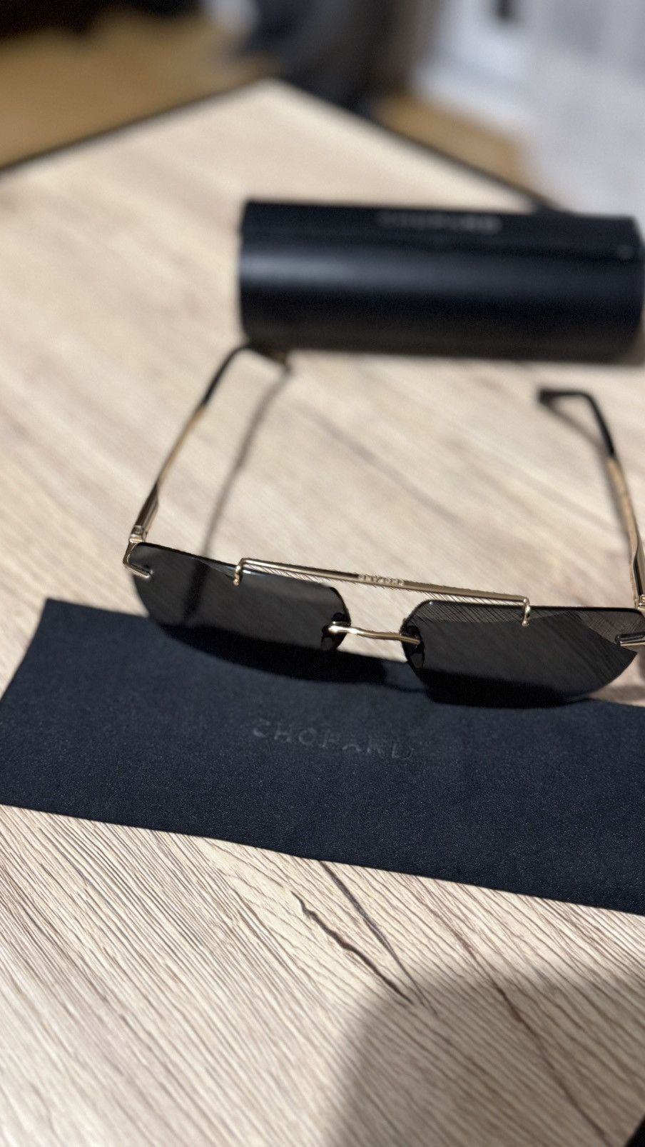 Chopard Chopard Gold Rimless Polarized Sunglasses – SCHD55 Size ONE SIZE - 10 Thumbnail