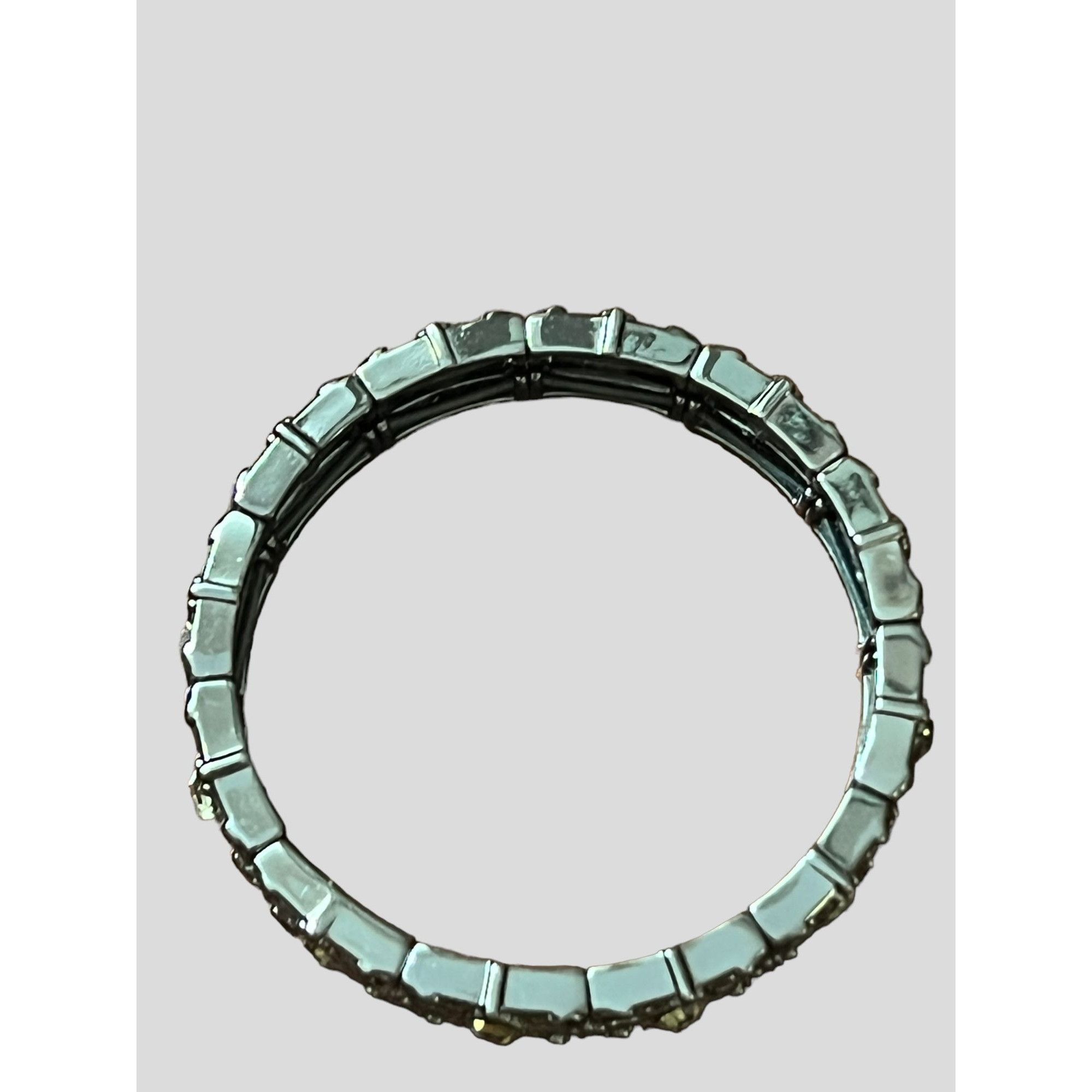 Other Lia Sophia Stretch Bracelet Gunmetal Clear Rhinestones Filag Size ONE SIZE - 3 Thumbnail