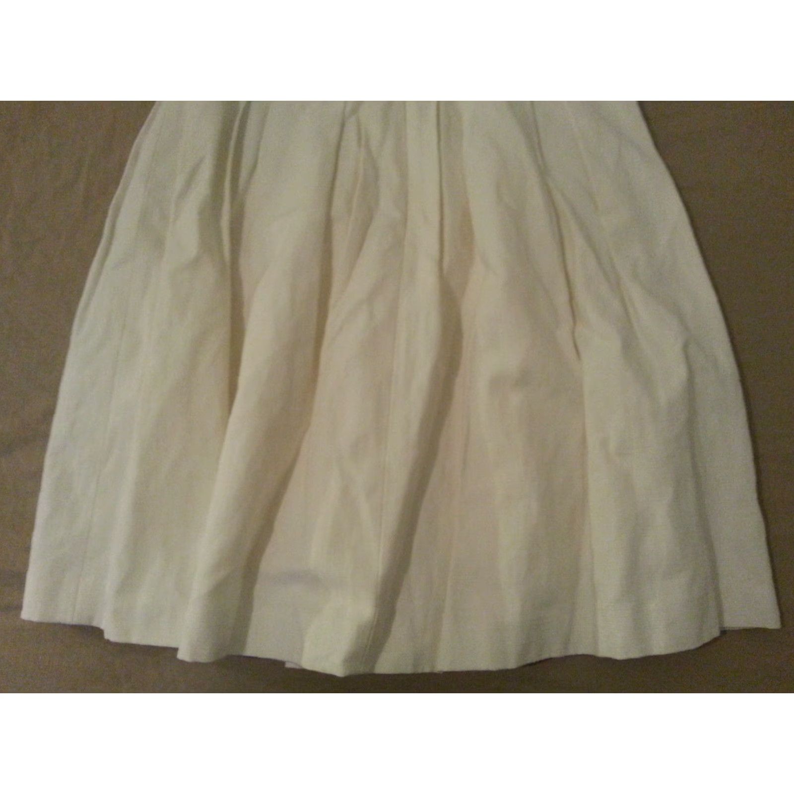 French Connection Womens French Connection Dress 10 Midi Fit & Flare Yellow Cream Womens Size L / US 10 / IT 46 - 7 Thumbnail