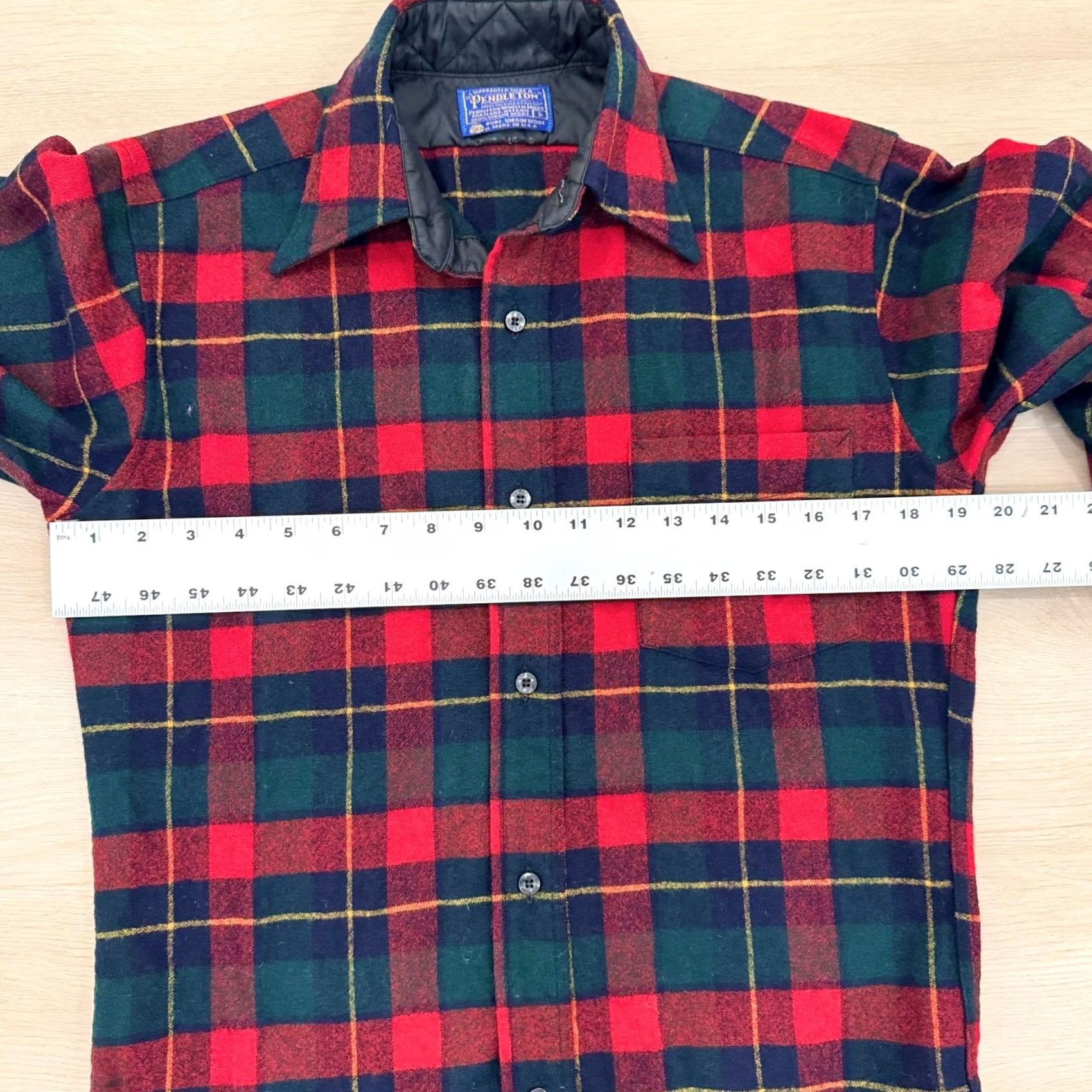 Pendleton VINTAGE Pendleton Shirt Jacket Plaid Wool Flannel Button Up S USA Red Mens Wool Shirt Jacket Size US S / EU 44-46 / 1 - 6 Thumbnail