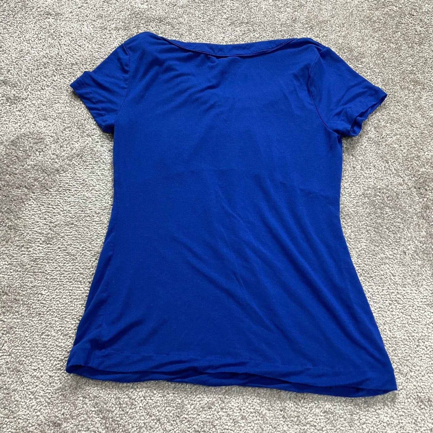 Banana Republic VINTAGE Banana Republic Women's Tunic Top Medium Blue Short Sleeve Casual Style Knit Blouse Size M / US 6-8 / IT 42-44 - 2 Thumbnail