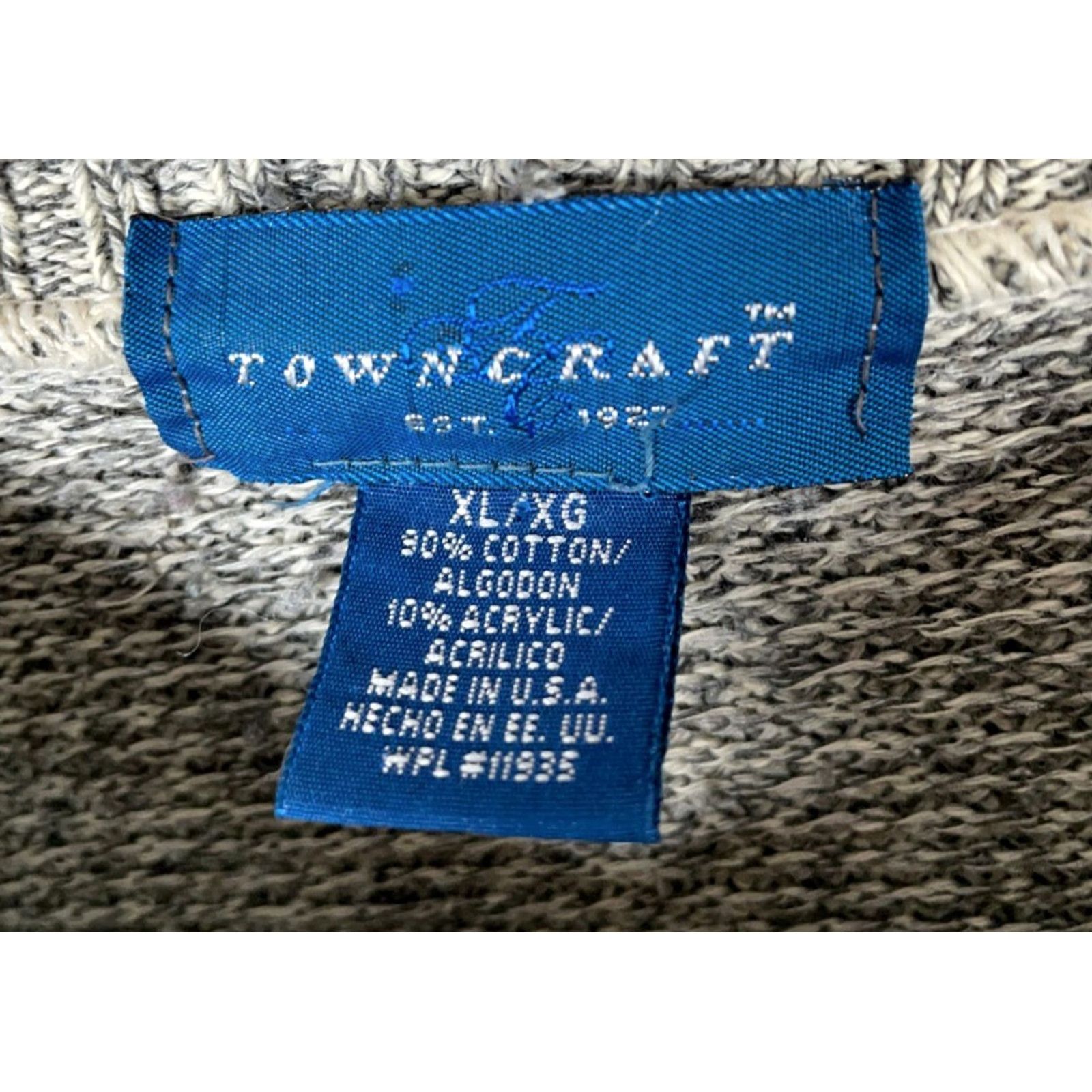 Vintage VINTAGE Towncraft Sweater Casual Knitt XL Gray Diamond Pattern USA Made Knit Crew Neck Mens XL Pullover 90s Retro Size US XL / EU 56 / 4 - 3 Thumbnail