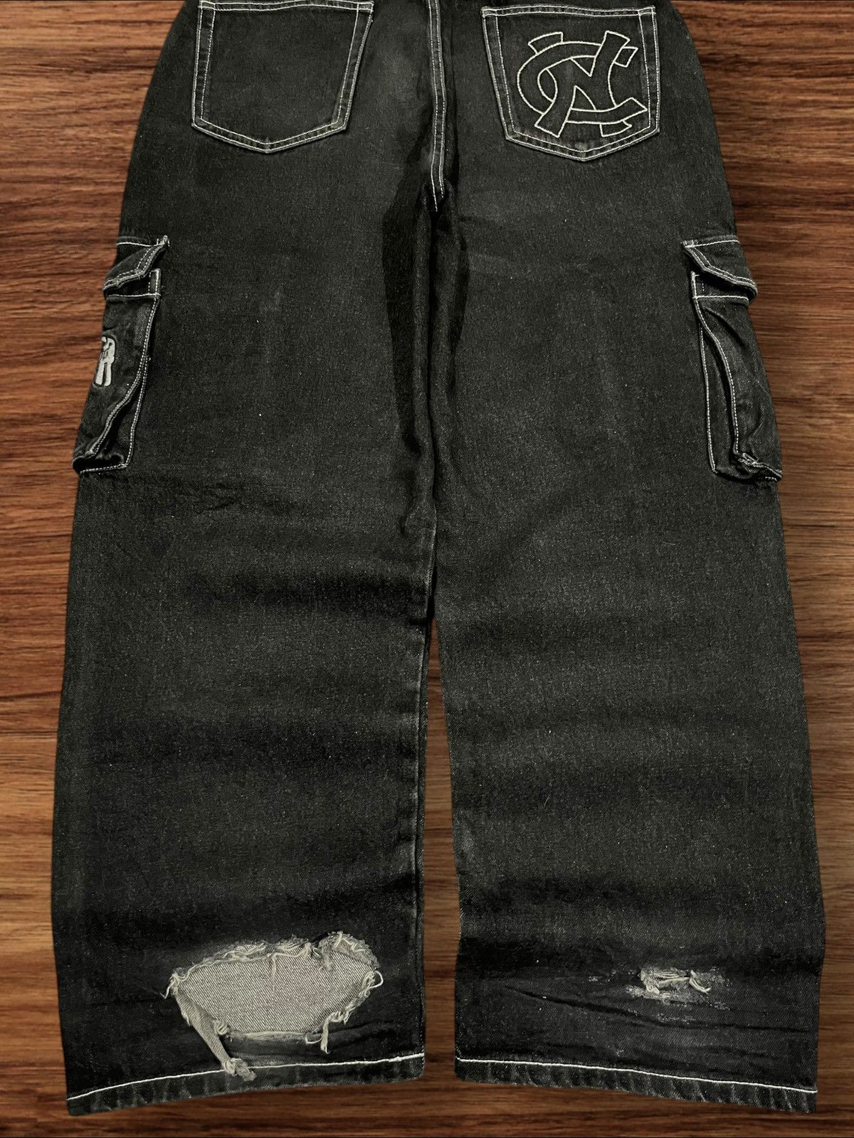 Hypebeast ⚡️High Waist⚡️Y2K Hip Hop Style Embroidered Slogan Baggy Jeans Size US 32 / EU 48 - 15 Thumbnail