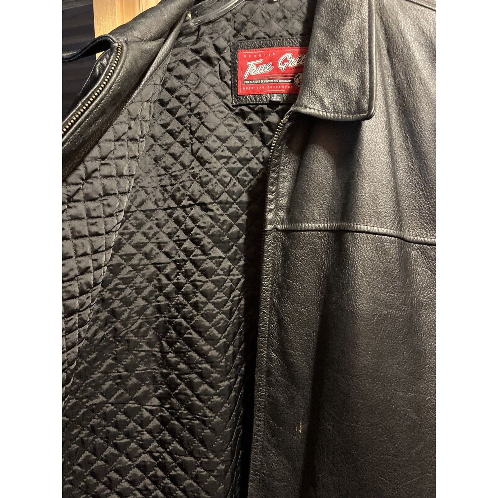 True Grit True Grit Vintage Men’s XL Leather Jacket Black LS Zip Y2K Size US XL / EU 56 / 4 - 4 Thumbnail
