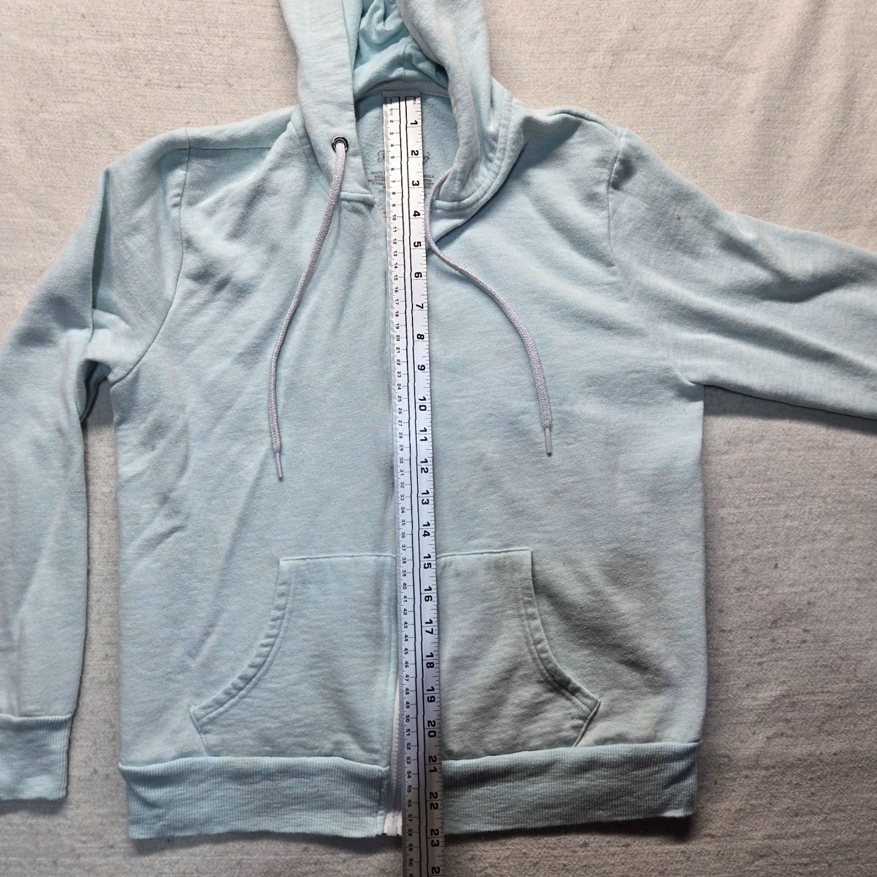 Faded Glory Faded Glory Light Blue Sweater Hoodie Pullover Long Sleeve Adult Women's L Large Knit Cotton Regular Solid Modern Casual Jacket? Size L / US 10 / IT 46 - 6 Thumbnail