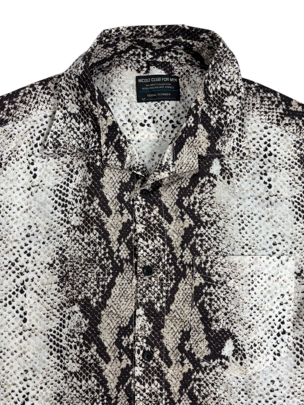 Yasuyuki Ishii 2000s Nicole Club - Python Snake Skin Button Shirt Size US M / EU 48-50 / 2 - 3 Thumbnail