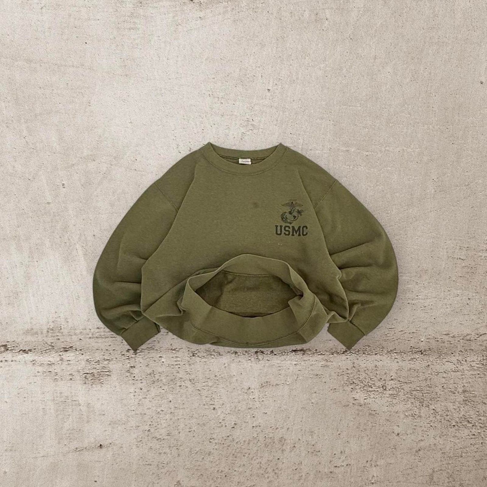 Other Vintage us marine corps og107 green crewneck sweatshirt Size US S / EU 44-46 / 1 - 1 Thumbnail