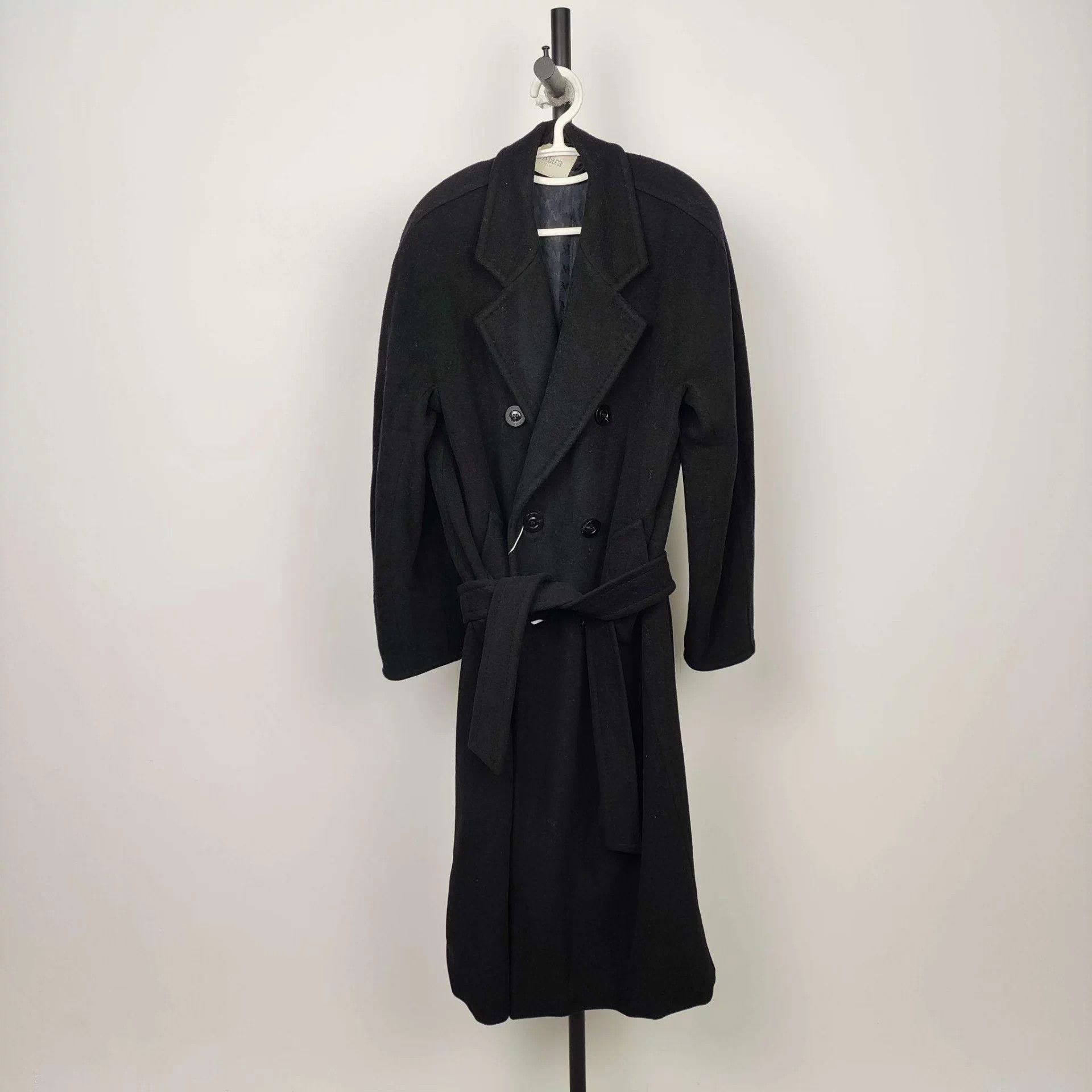 Max Mara Maxmara 101801 Cashmere Coat Black 160/84A Size S / US 4 / IT 40 - 1 Thumbnail