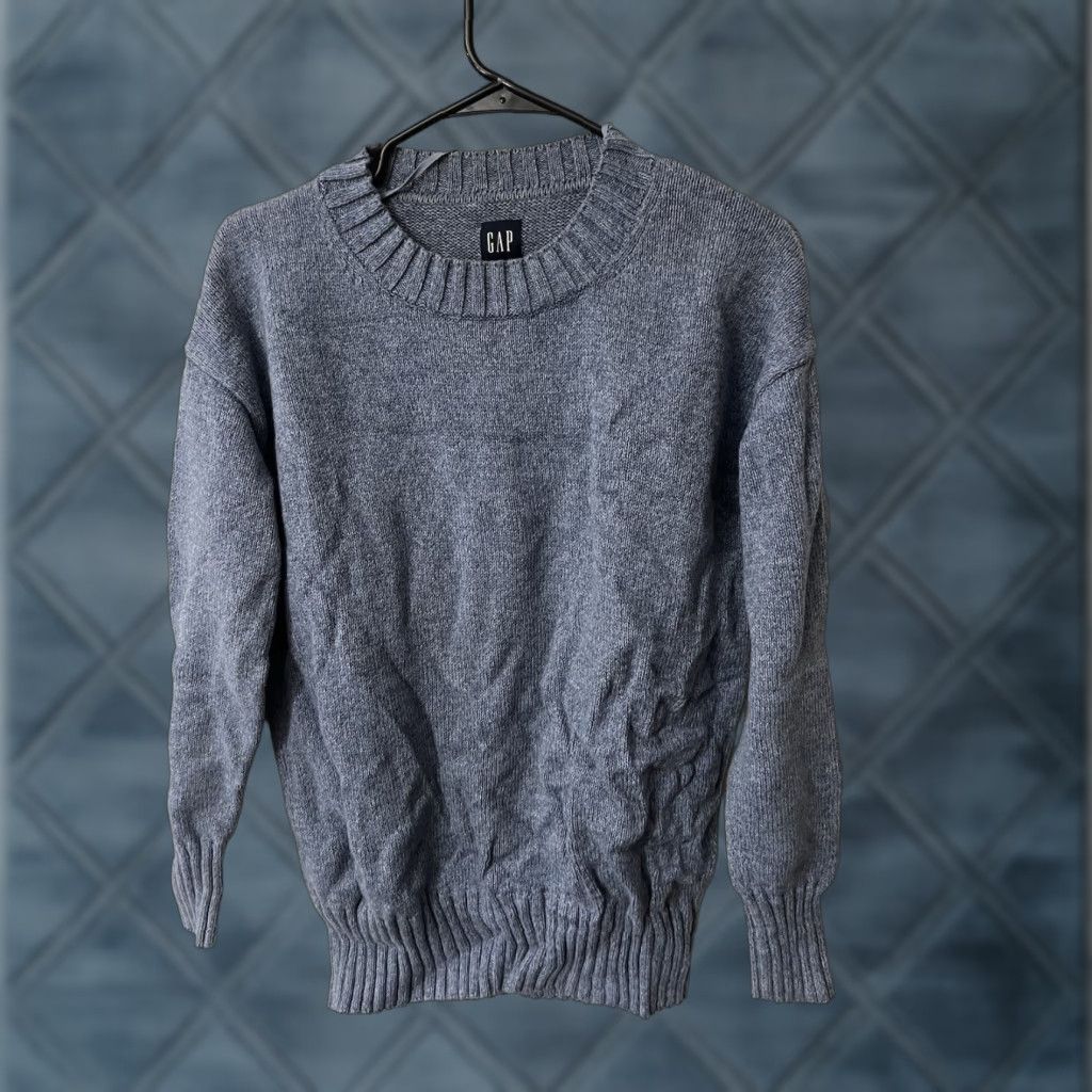Gap GAP Women's Solid Long Sleeve Crew Neck T-Shirt XS Blue Sweater Heavy Size XS / US 0-2 / IT 36-38 - 1 Thumbnail