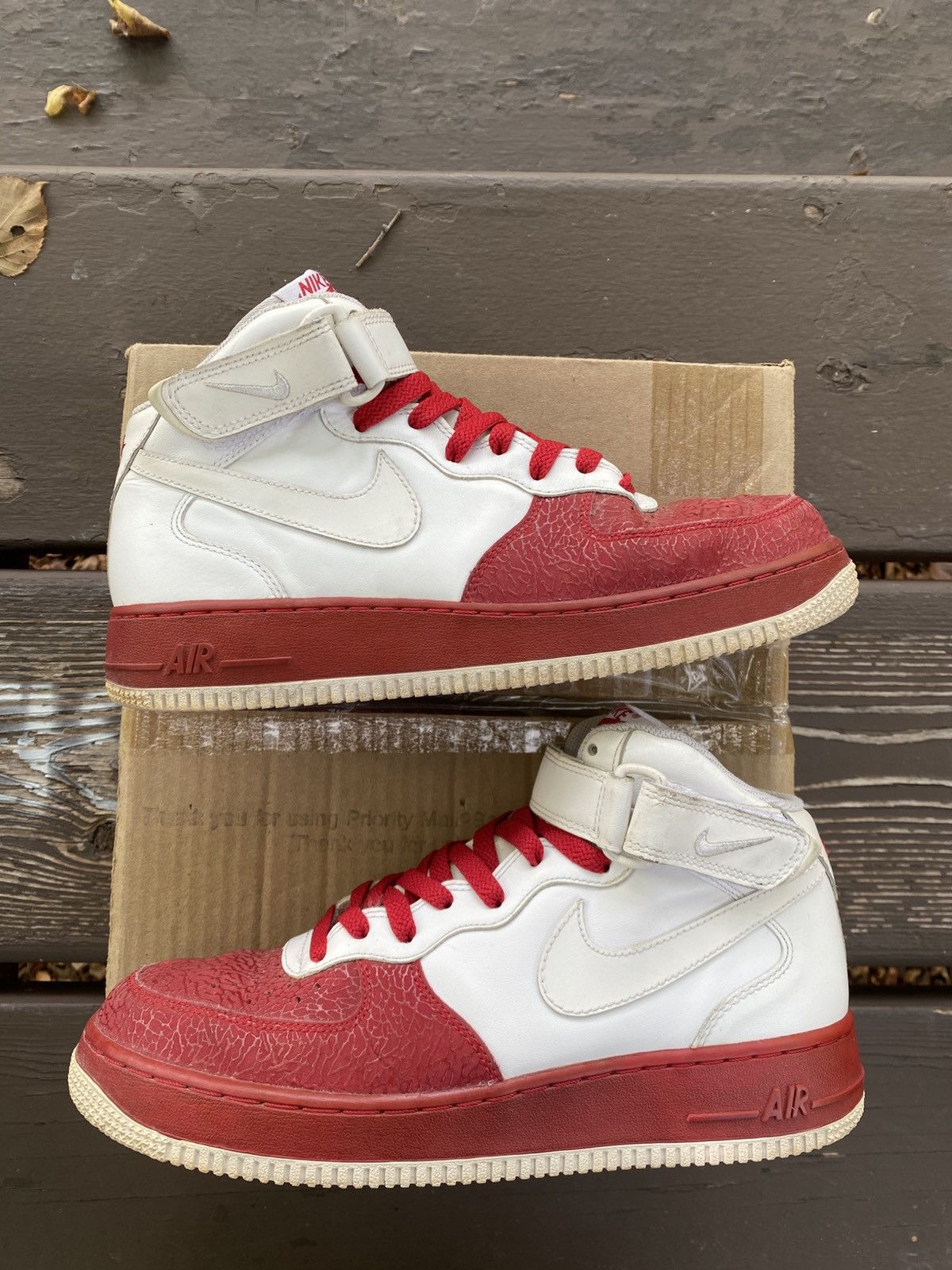 Nike Nike Air Force 1 Mid 07 White Varsity Red 315123113 Size 8.5 Size US 8.5 / EU 41-42 - 3 Thumbnail