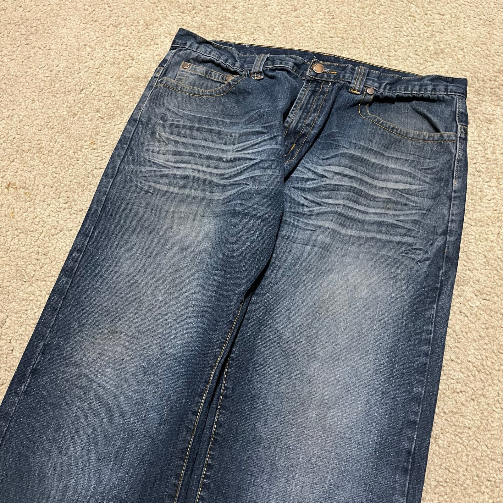 Brooklyn Xpress Brooklyn Xpress Y2K Baggy Skater Embroidered Faded Jeans Size US 38 / EU 54 - 3 Thumbnail