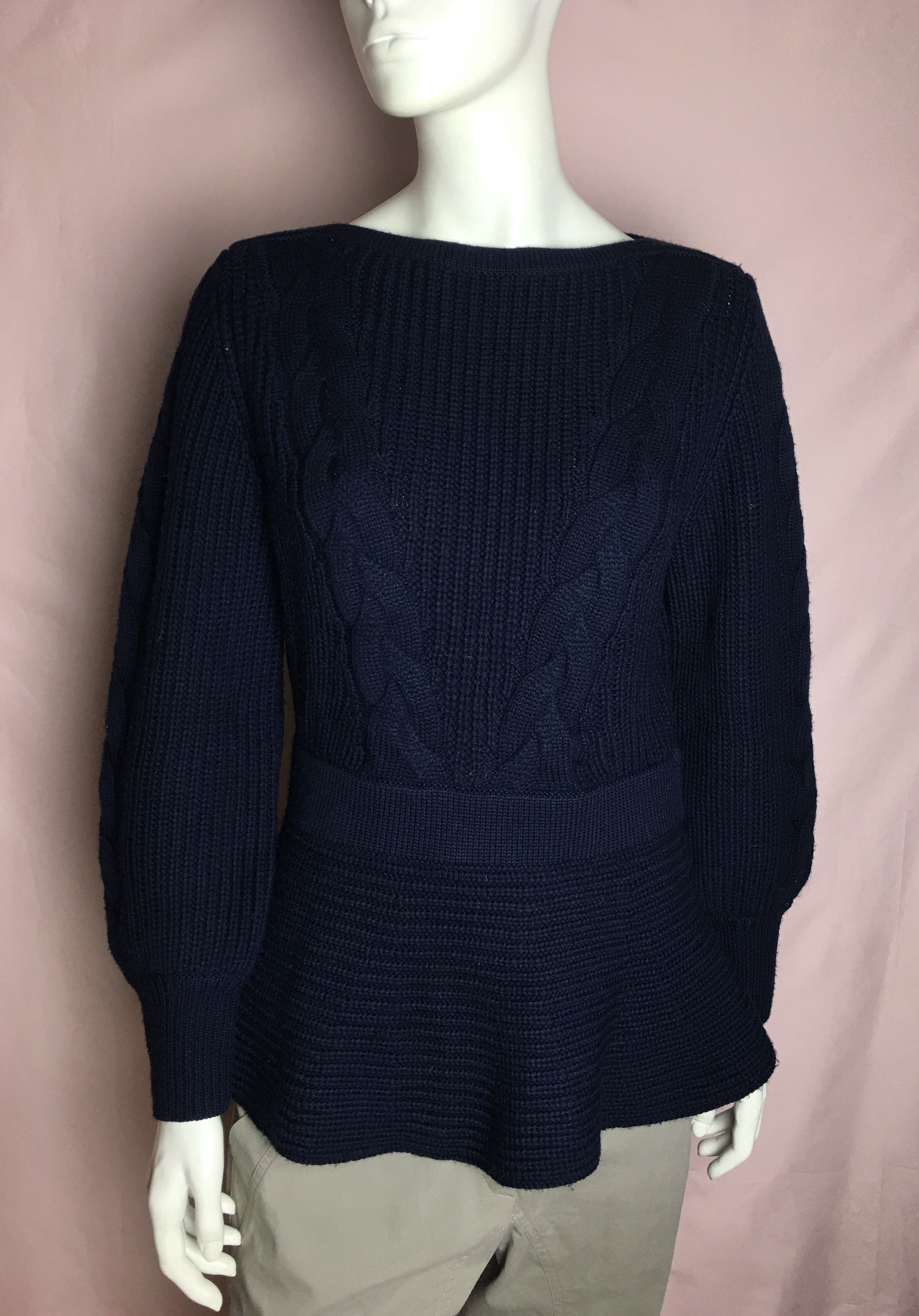 Other THE FOLD London Merino Wool Cable Knit Peplum Sweater Size M Size M / US 6-8 / IT 42-44 - 2 Thumbnail