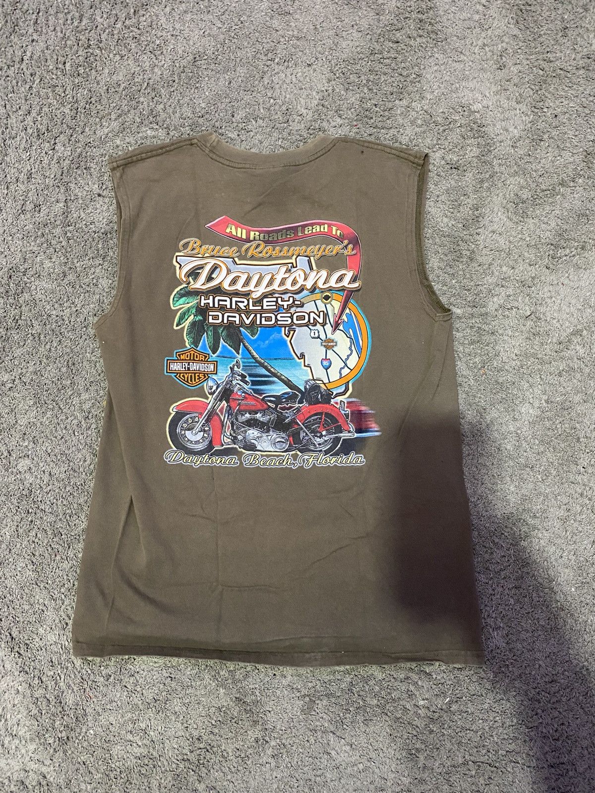 Harley Davidson Brown/tan Vintage Harley Davidson sleevless shirt Size US L / EU 52-54 / 3 - 2 Thumbnail