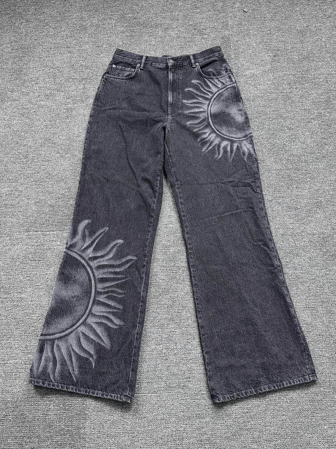 Acne Studios Acne Studios Acne Studios 2022M Sun Pattern Baggy Denim-25 Size US 31 - 1 Thumbnail
