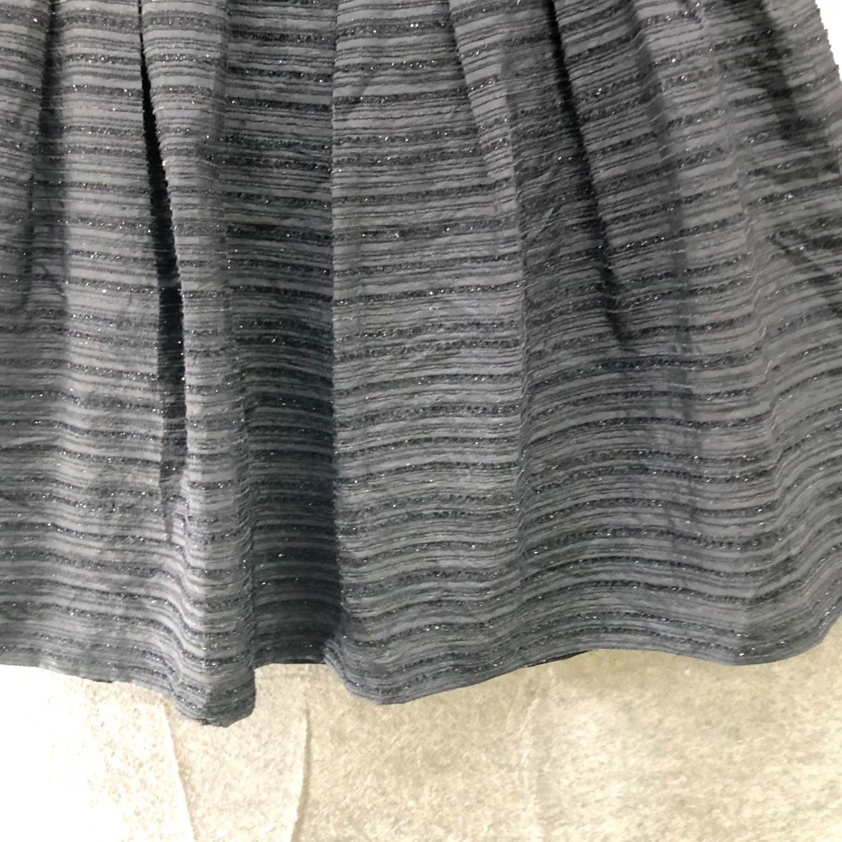 Talbots VINTAGE Talbots Textured Taffeta Pleated Skirt Size 14 Black Metallic Holiday A-Line Size 36" / US 14 / IT 50 - 4 Thumbnail