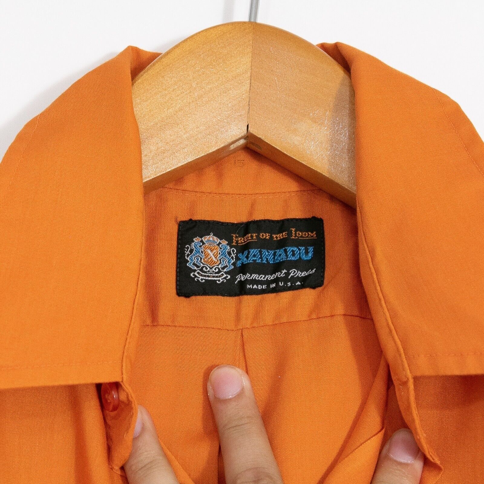 Fruit Of The Loom × Vintage Vintage 70s Fruit of the Loom Xanadu Button Shirt Men Sz 15 Size US M / EU 48-50 / 2 - 3 Thumbnail