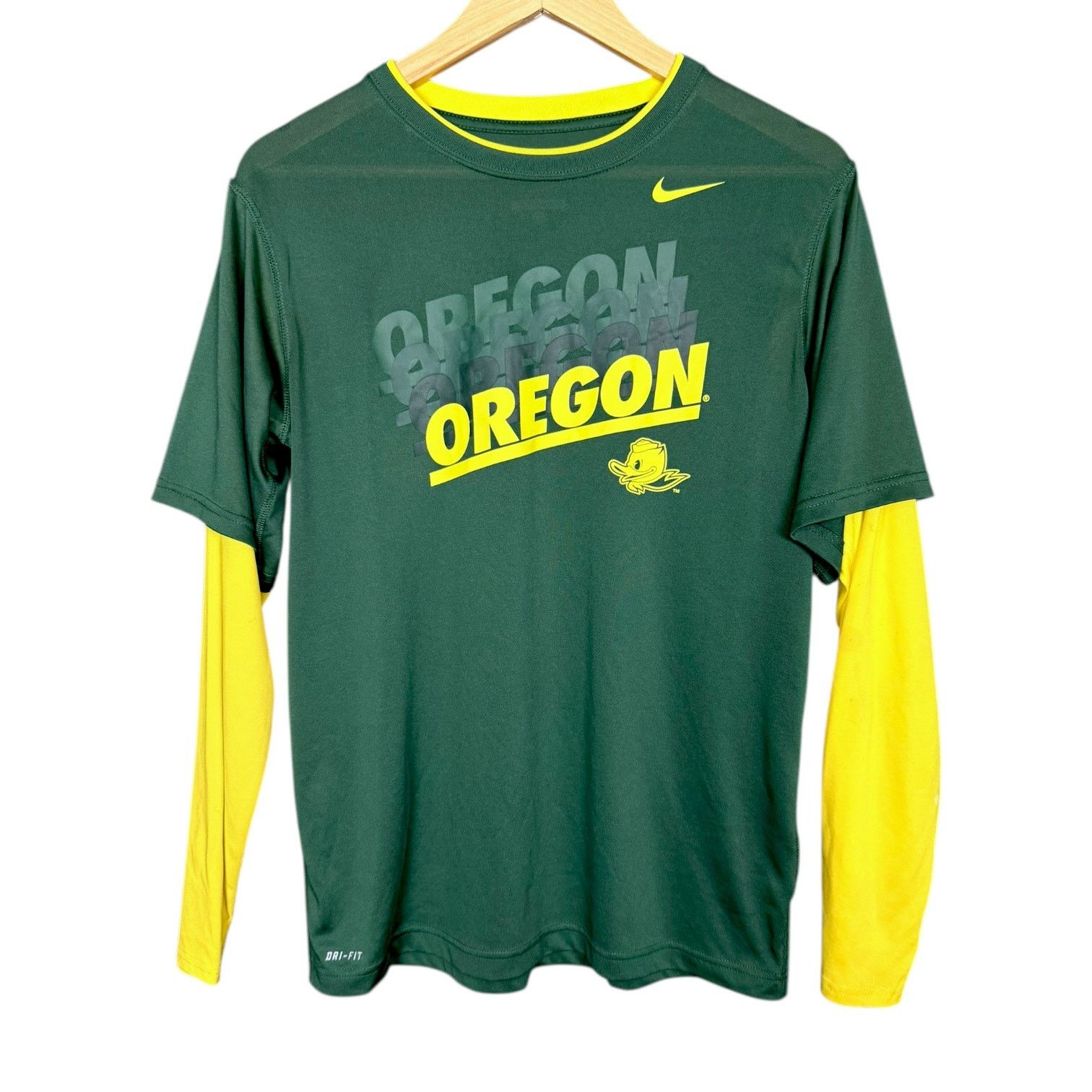 Nike Nike Oregon Ducks Green Yellow L/S Dri-Fit Athletic Shirt XL Size US XL / EU 56 / 4 - 1 Thumbnail