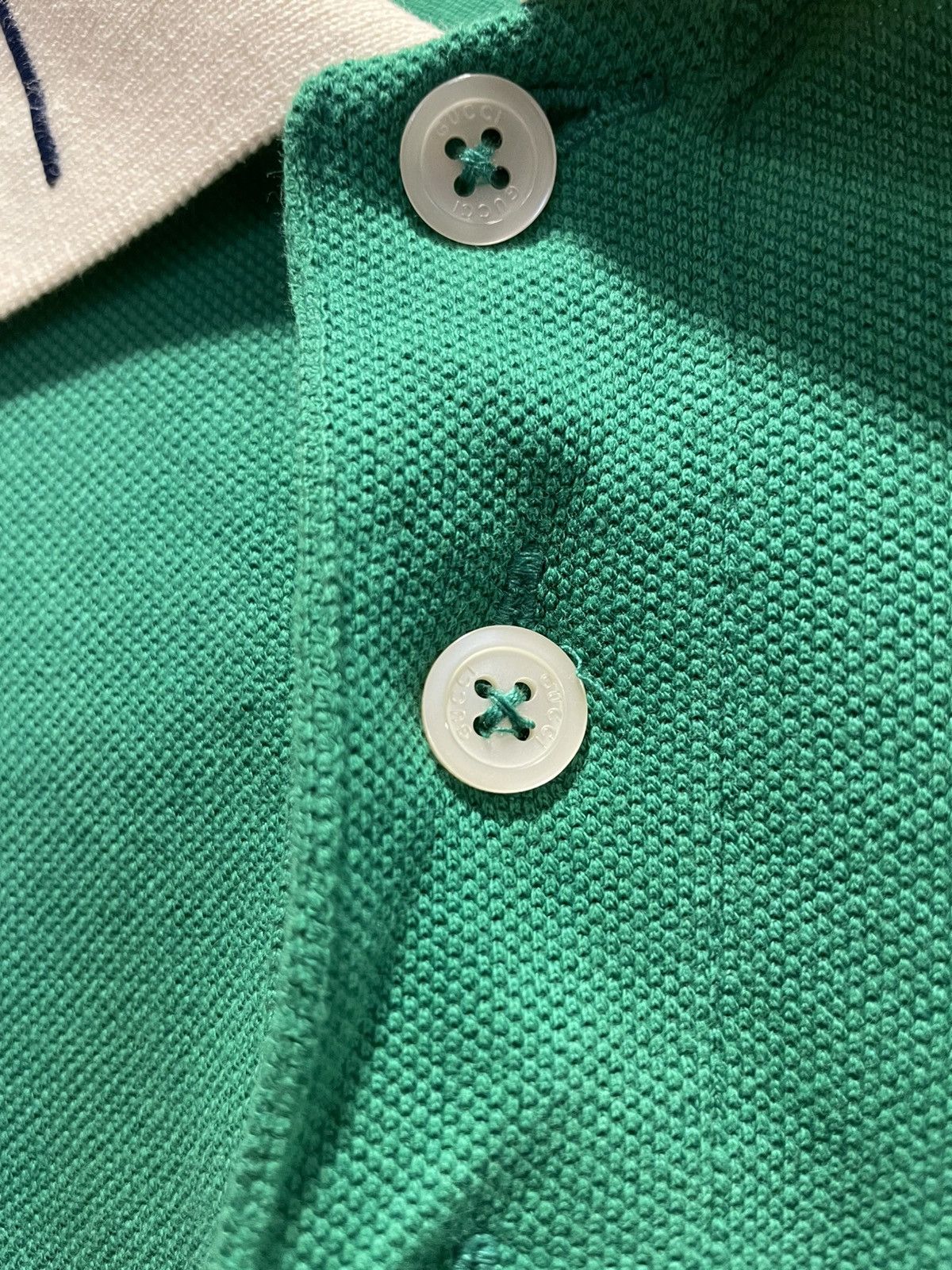 Gucci Gucci "Bone Green" Cotton Polo Shirt Size US XS / EU 42 / 0 - 5 Thumbnail